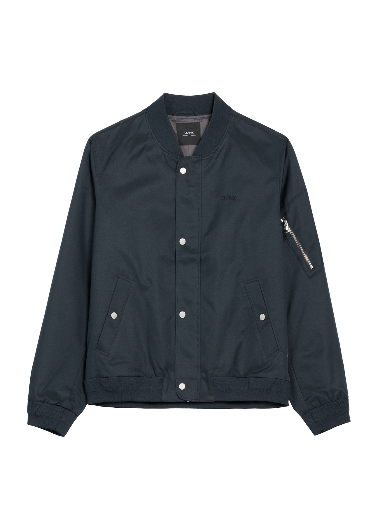 Men's navy blue transitional jacket KURMT-0403-7D(W26), front product view on white background.