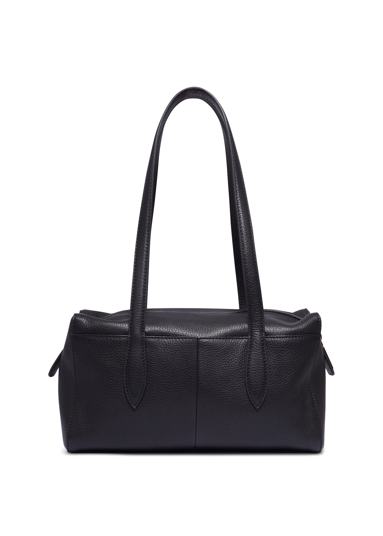 Women's leather handbag in black color TORES-1431-9I(Z26), product view from the back on a white background.