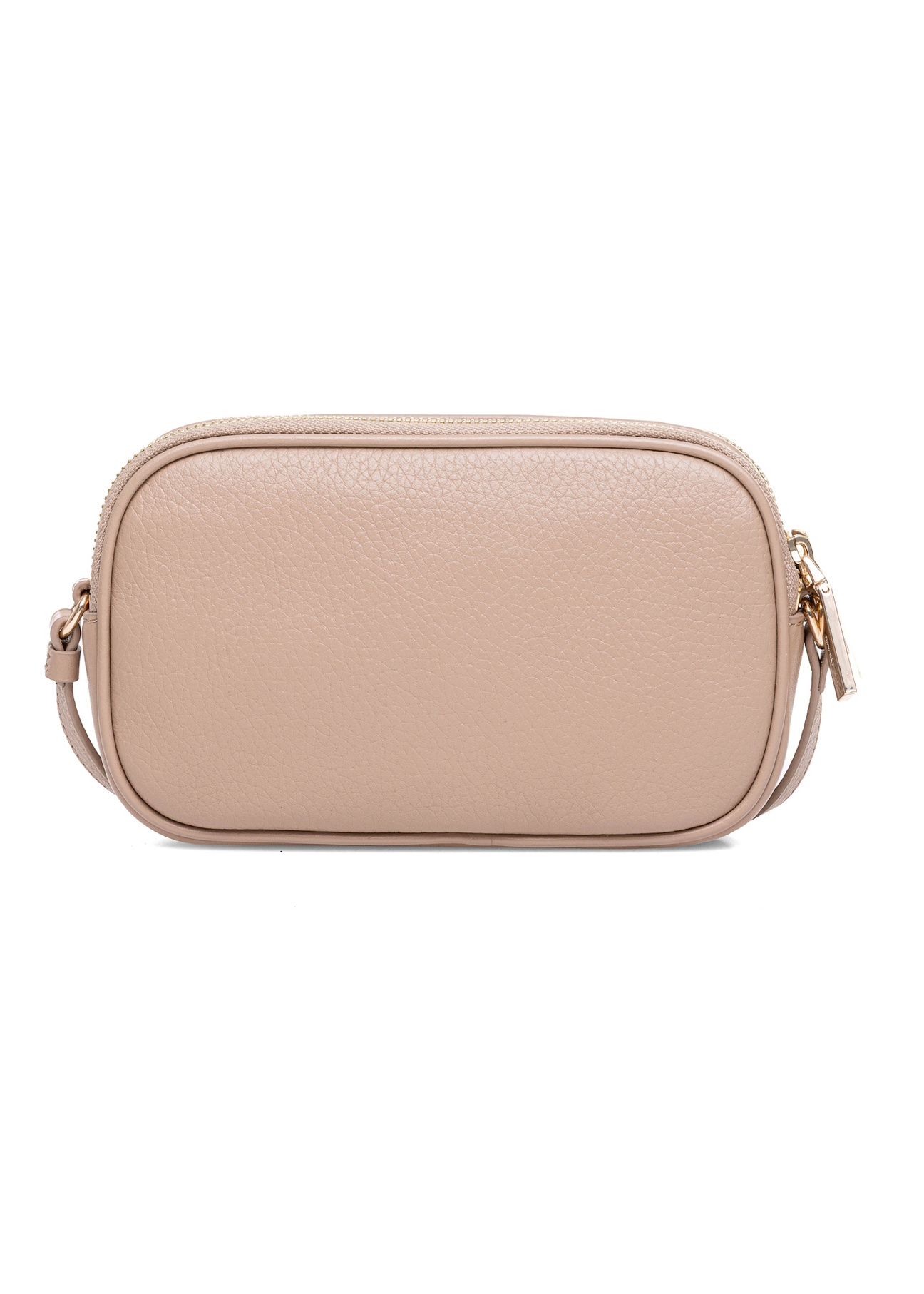 Small beige leather women's handbag TORES-0466D-81(Z25), product view from the back on white background.