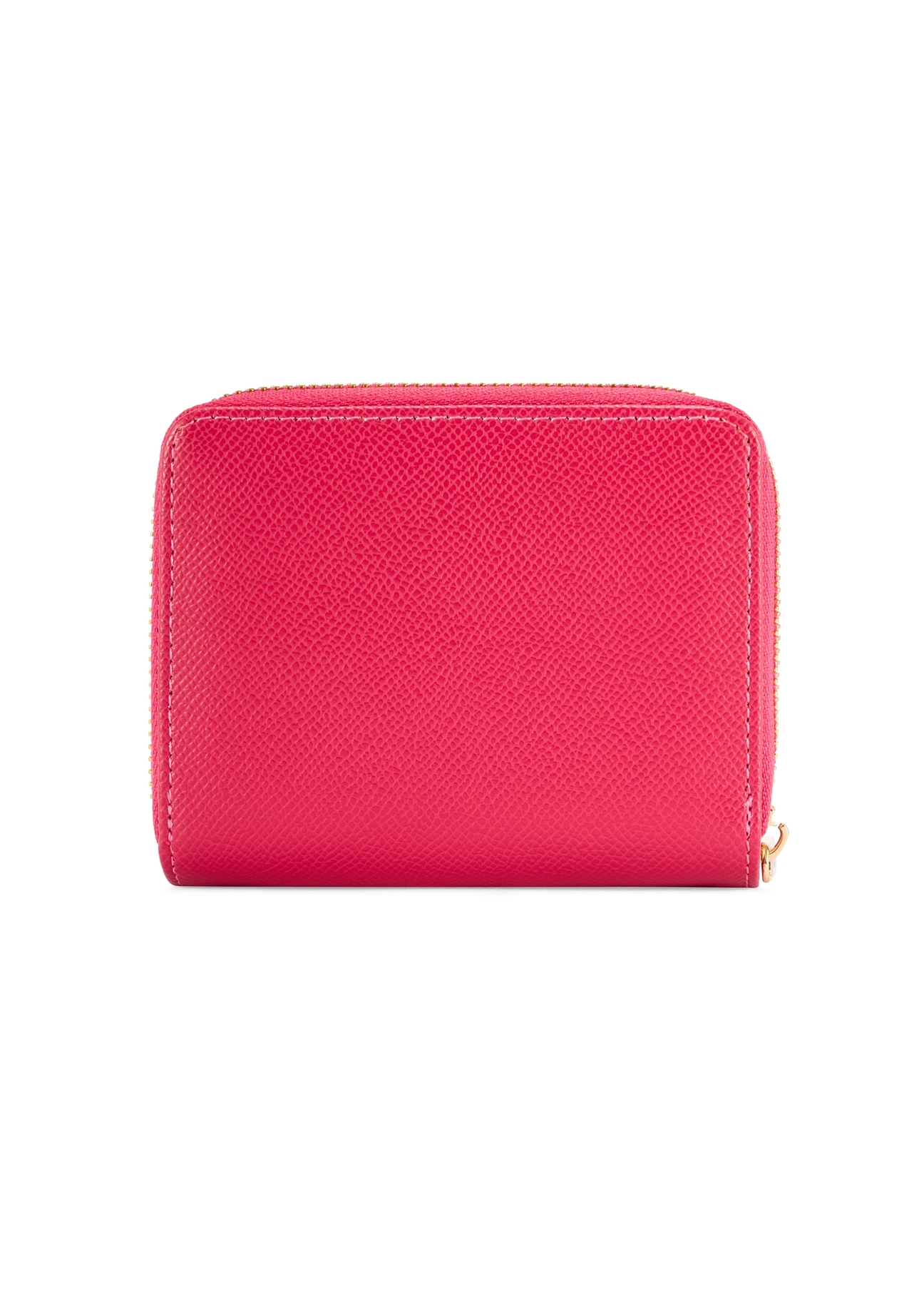 Fuchsia medium women's wallet POREC-0412-5E(W26), back view of the product on a white background.