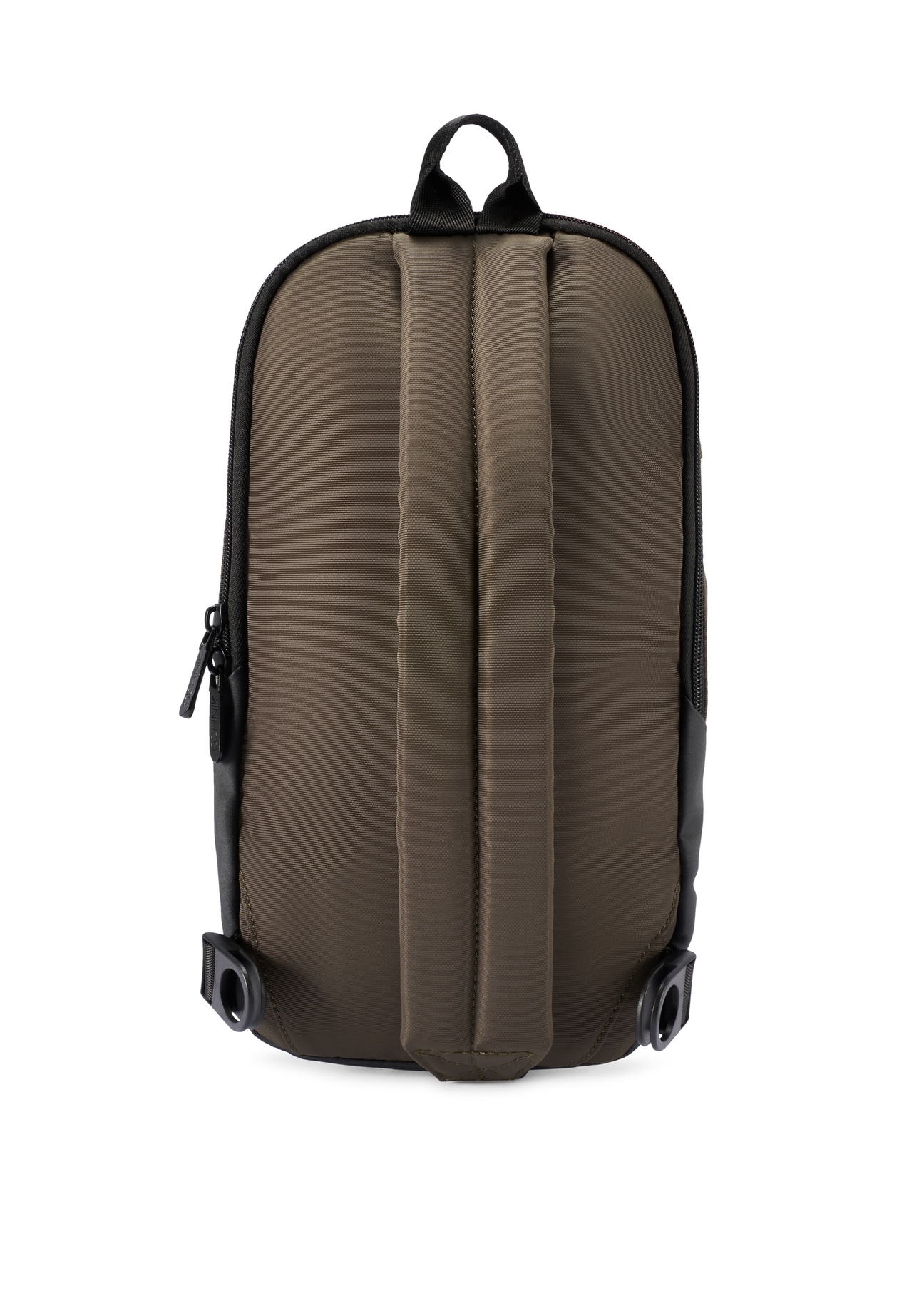 Men's khaki shoulder bag TORMN-0416-8D(W26) - product view from the back, on a white background.