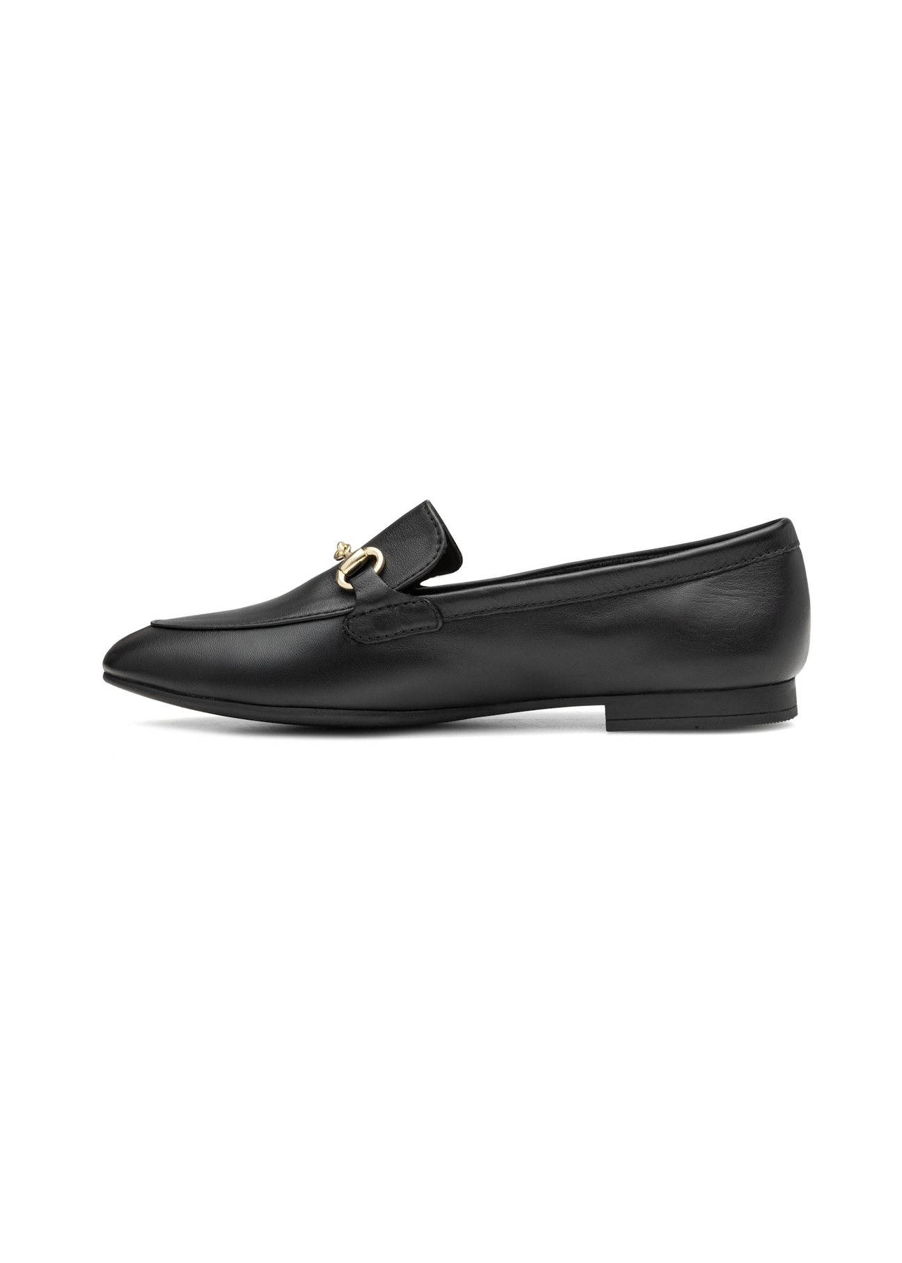 Women's black leather moccasins BUTYD-0916A-99(W26)