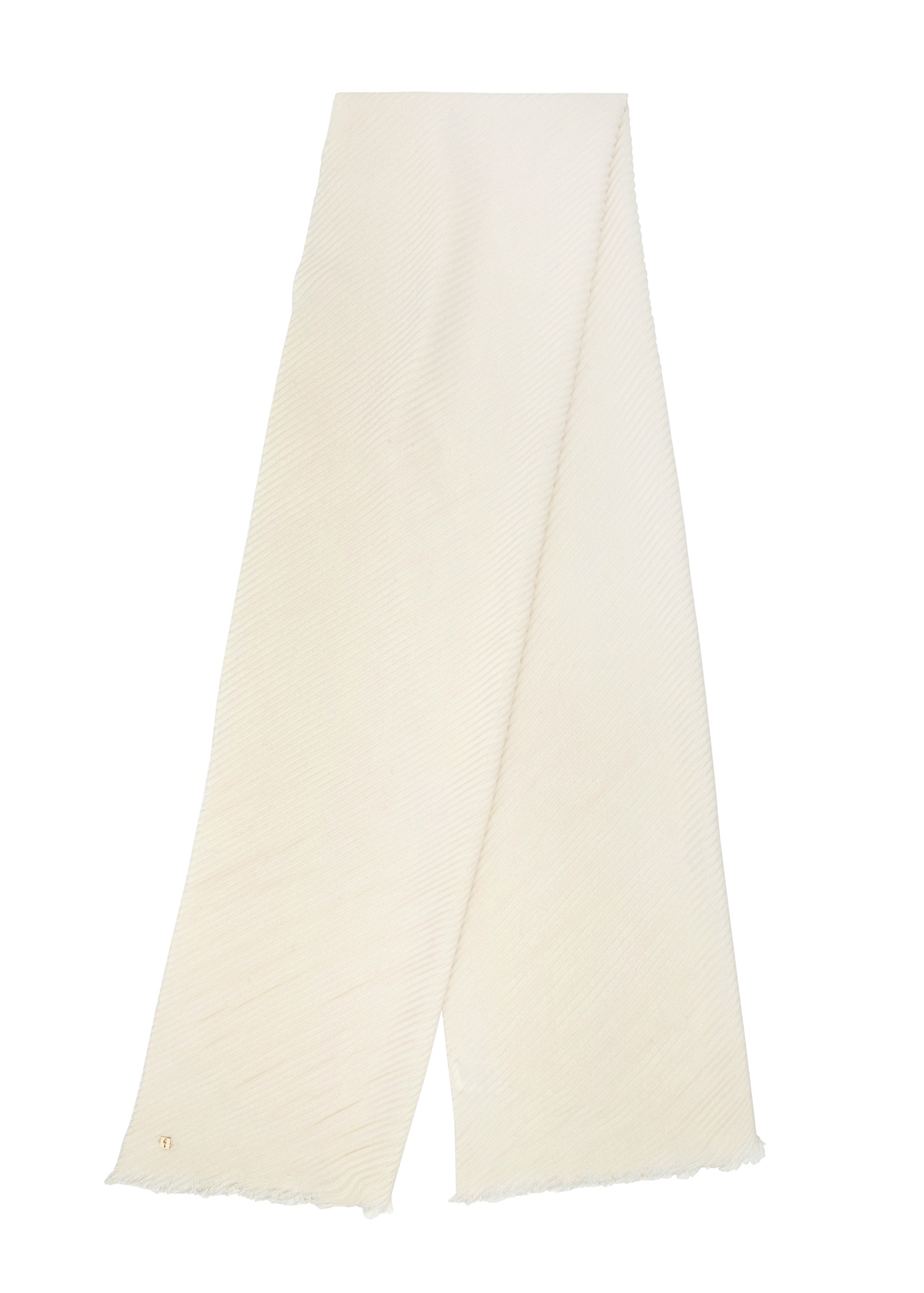 Light cream women's scarf SZADT-0179A-12(Z25), front view of the folded product on a white background.