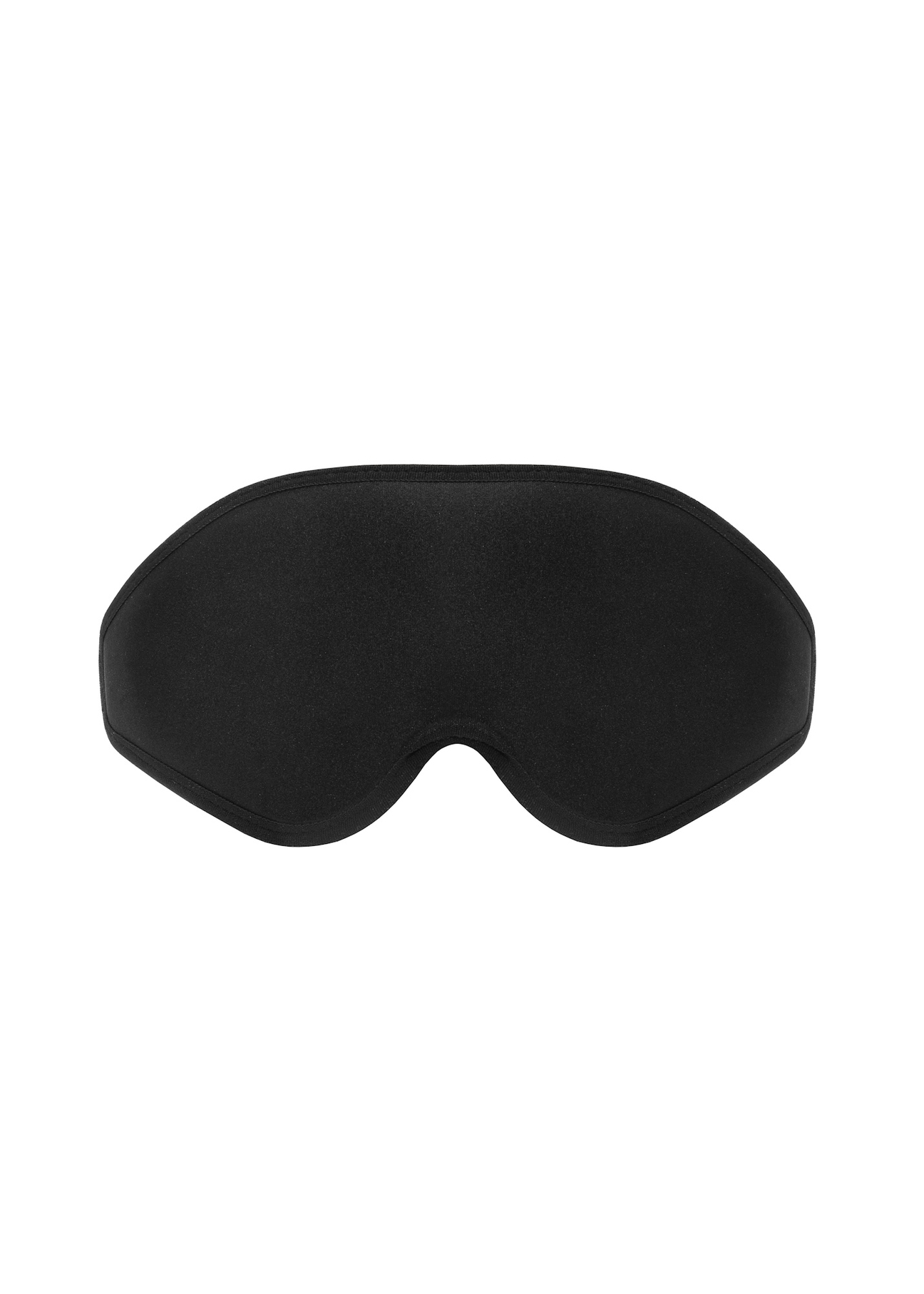 Black eye mask AW-017-0001-99(W25), front product view on white background.