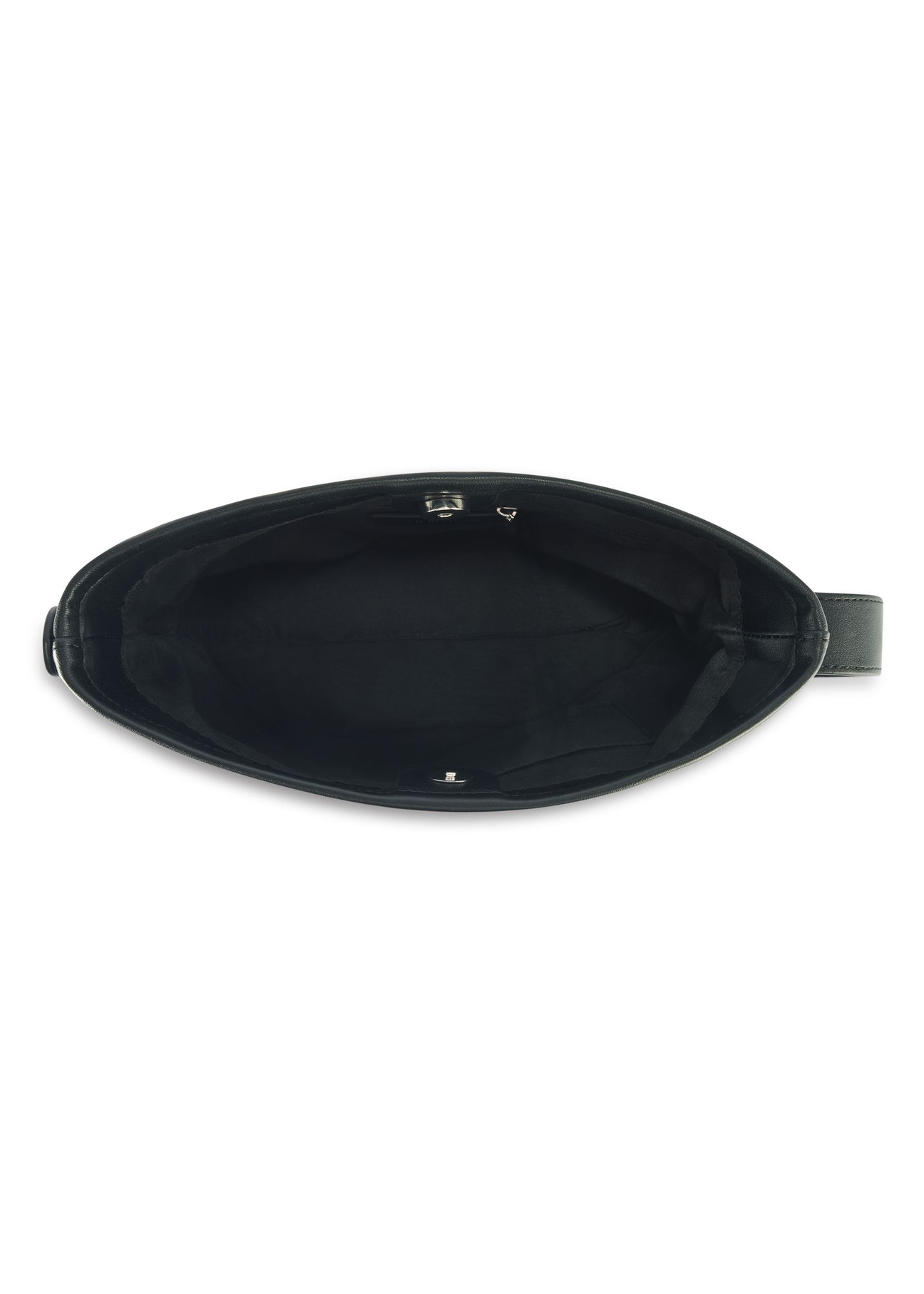 Black women's shoulder bag TOREC-1093-99(Z25) - top view of the product on a white background.