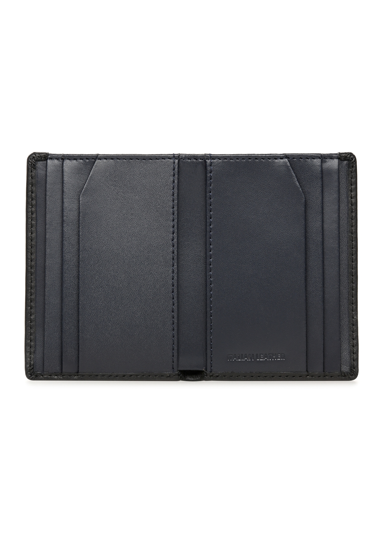 Men's leather small wallet PORMS-0628A-98(Z25), product view from the inside on a white background.