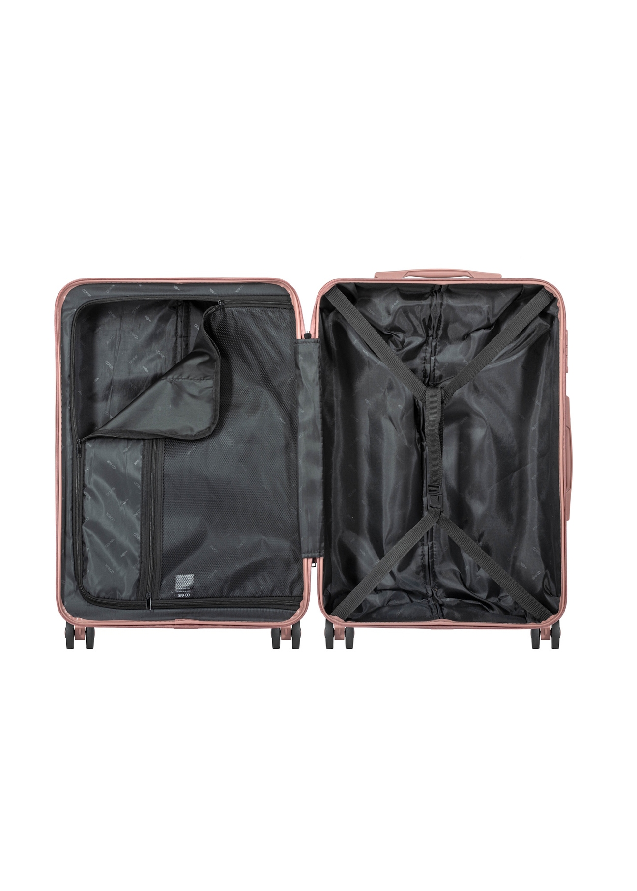 Medium suitcase on wheels WALPC-0015-5B-24(W26), product view inside on white background.