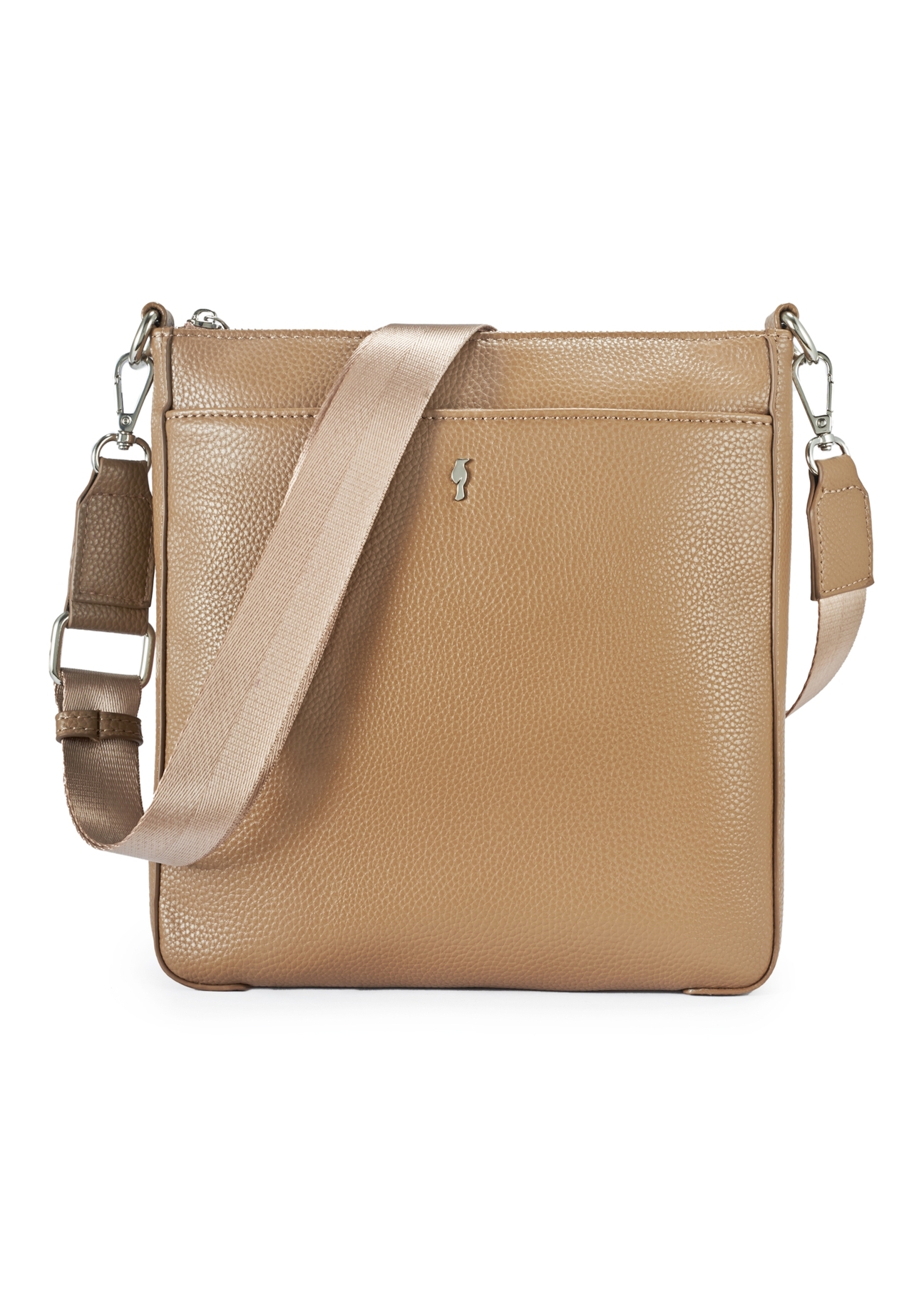 Dark beige women's shoulder bag TOREC-0708B-81(Z25), product view from the front on a white background.