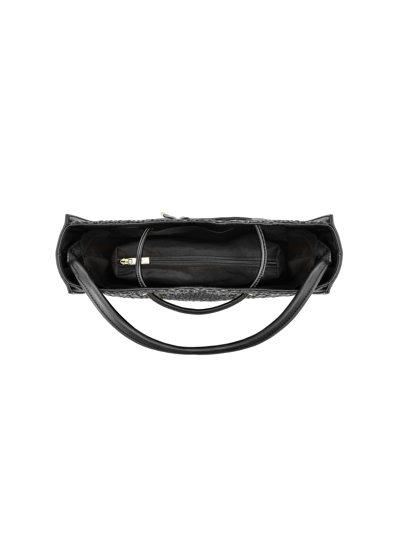 Black Women's Braided Handbag TOREC-0452-99(W21)-06