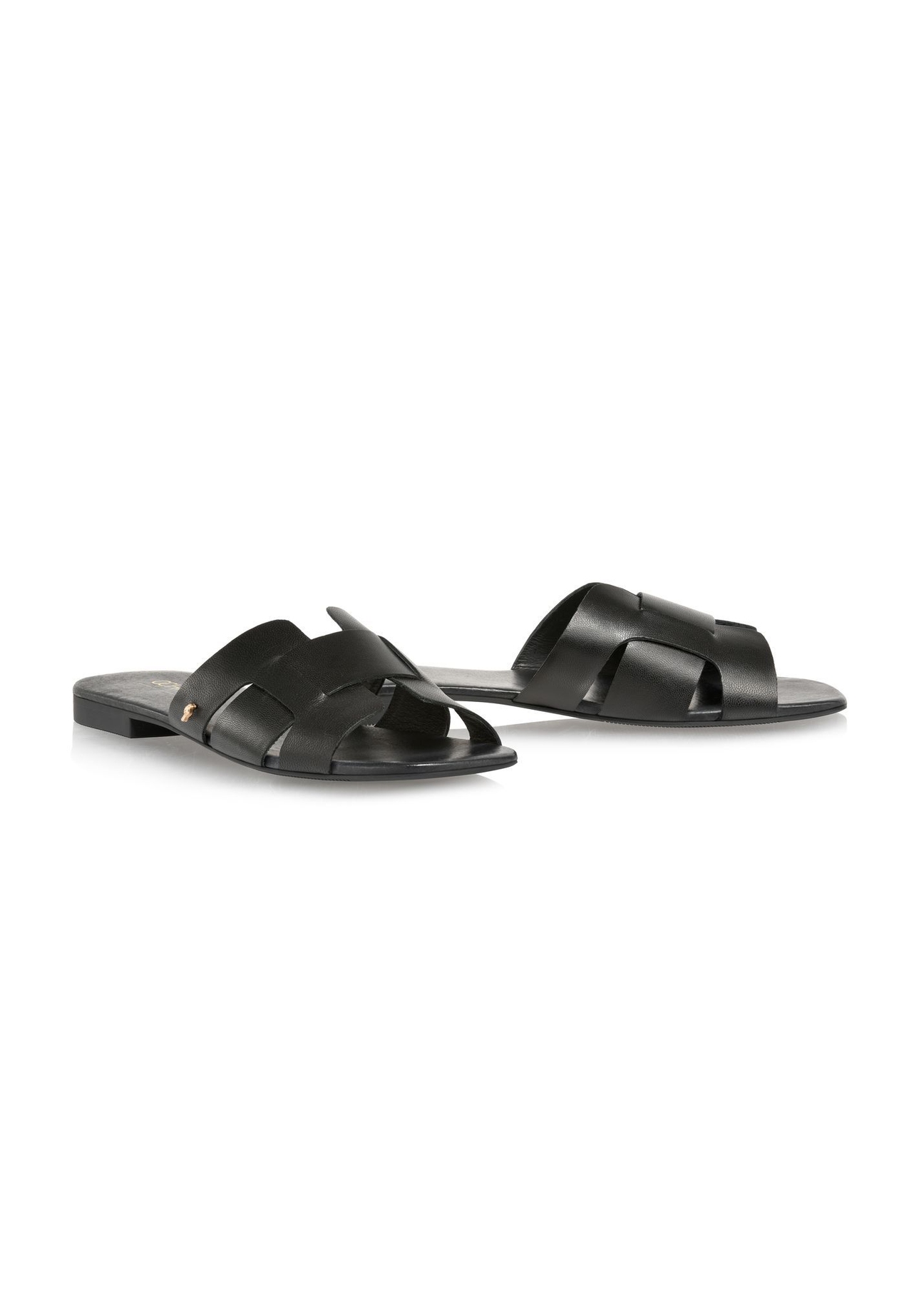 Black women's flip-flops with braid BUTYD-0904D-99(W26), diagonal product view on a white background.