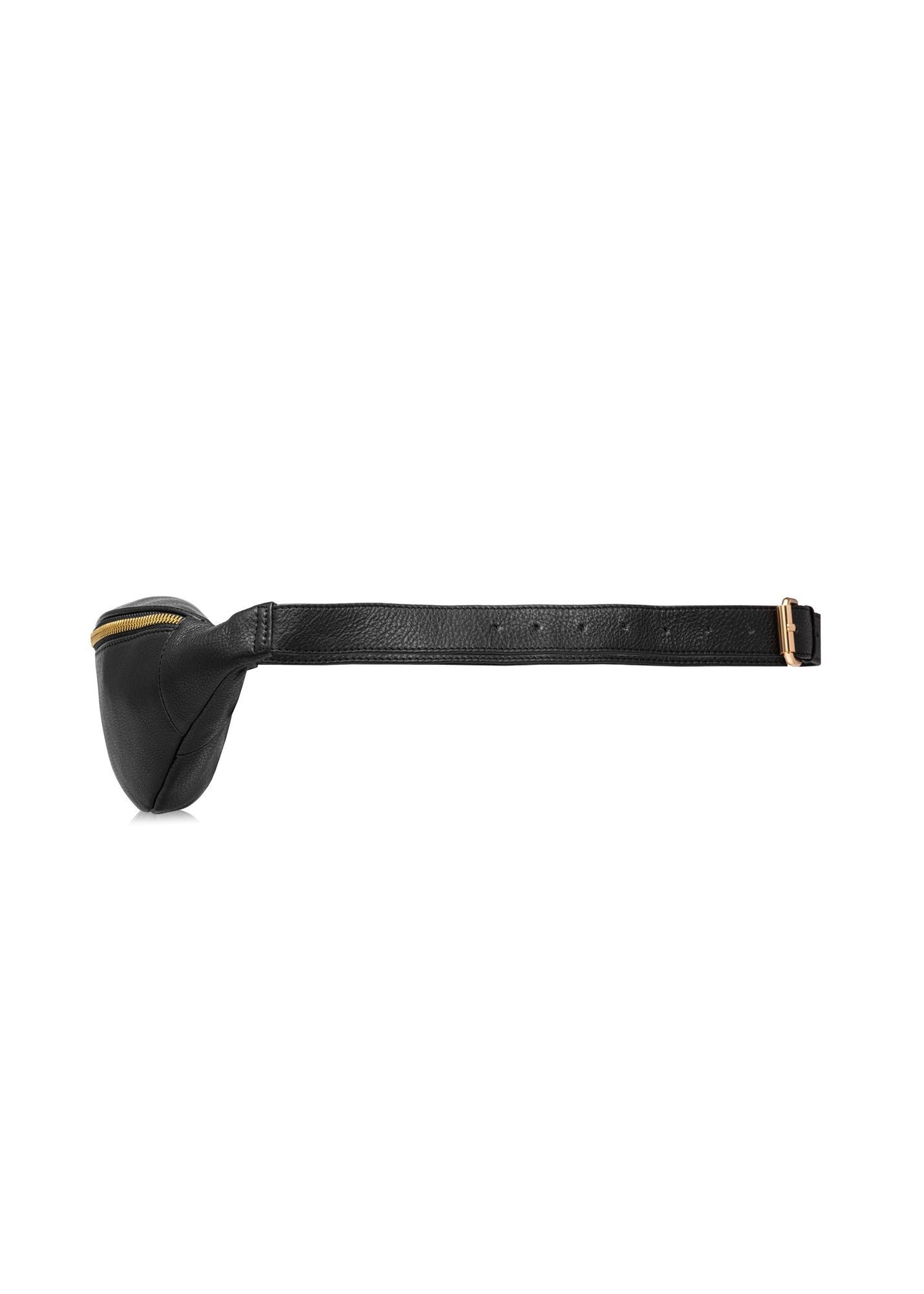 Women's leather black waist bag TORES-0970E-99(Z25) - side view of the product on a white background.
