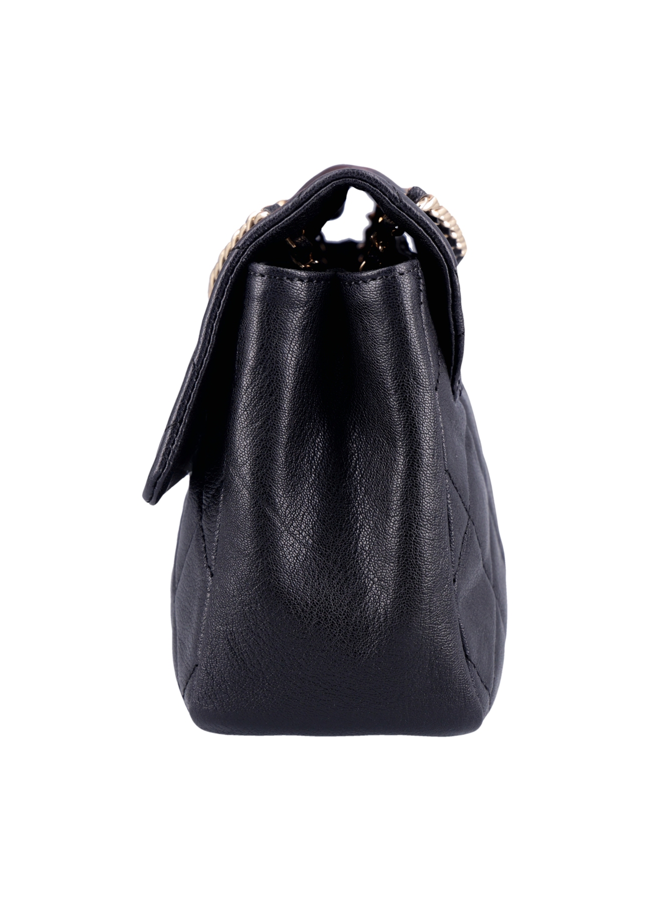 Elegant black women's shoulder bag TORES-1399-9P(Z26), side view of the product on a white background.