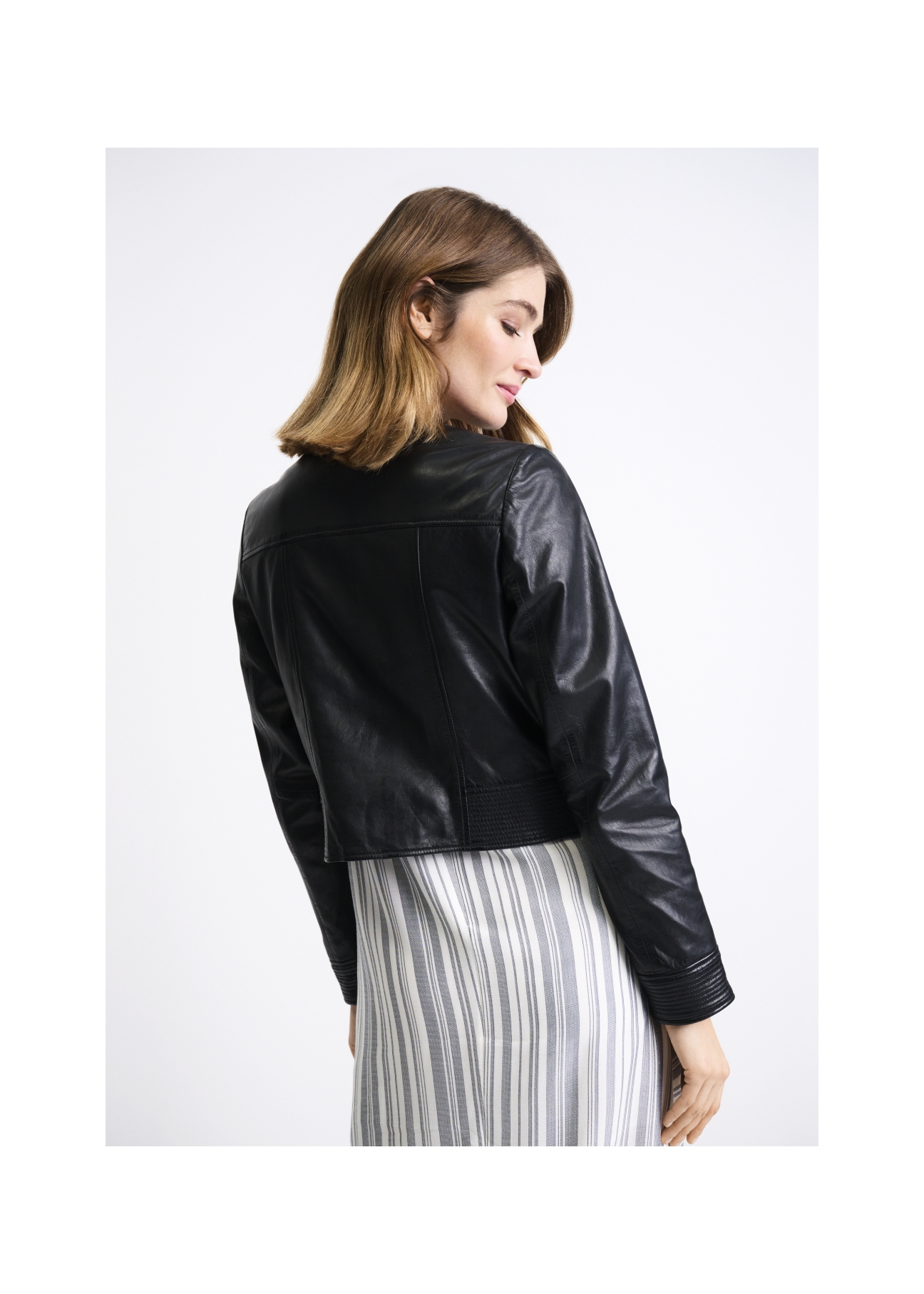 Women's leather transitional jacket KURDS-0346-1202(W22)-06