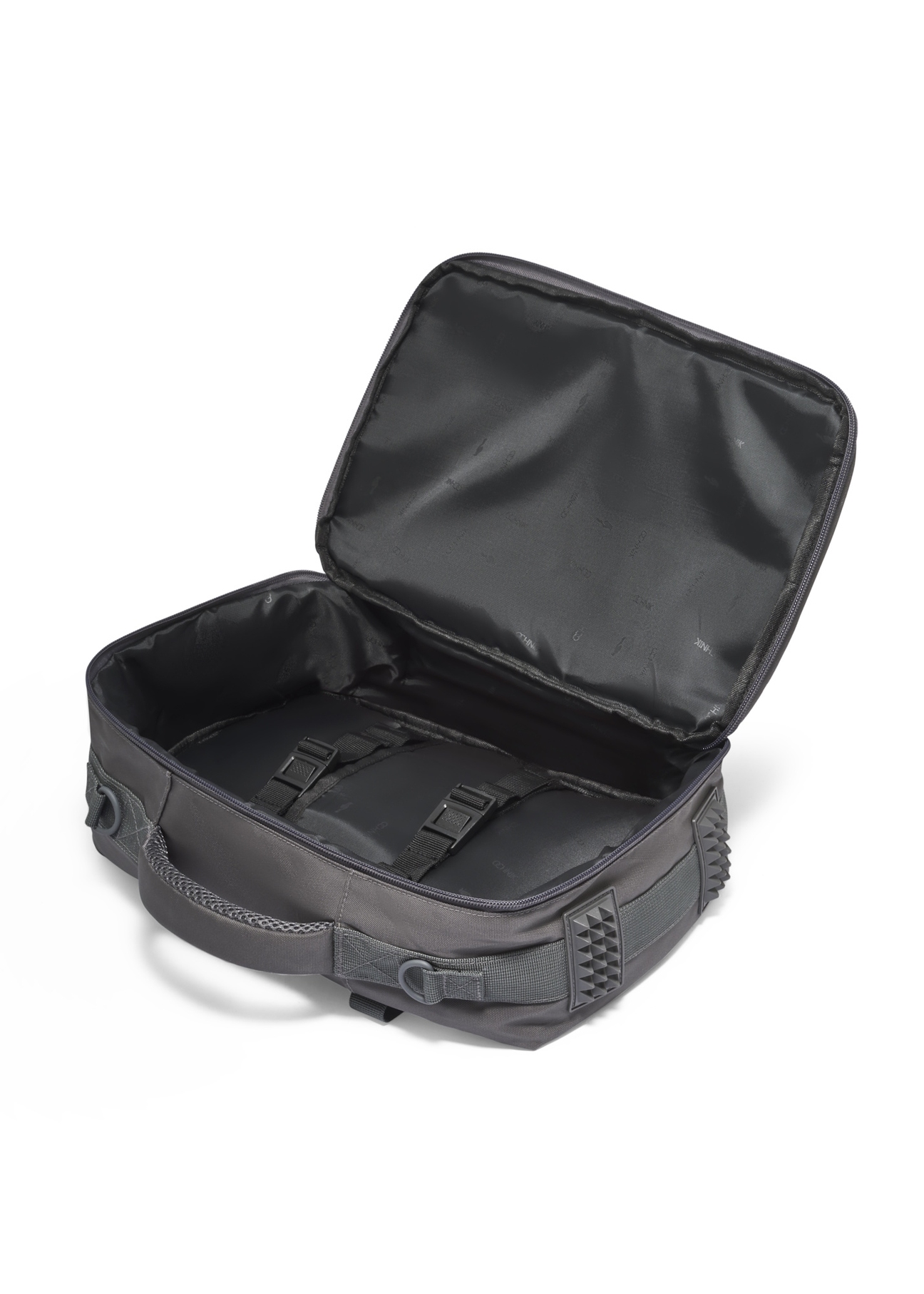 Graphite airplane backpack PLCMN-0017-9D(Z26), product view inside on a light background.