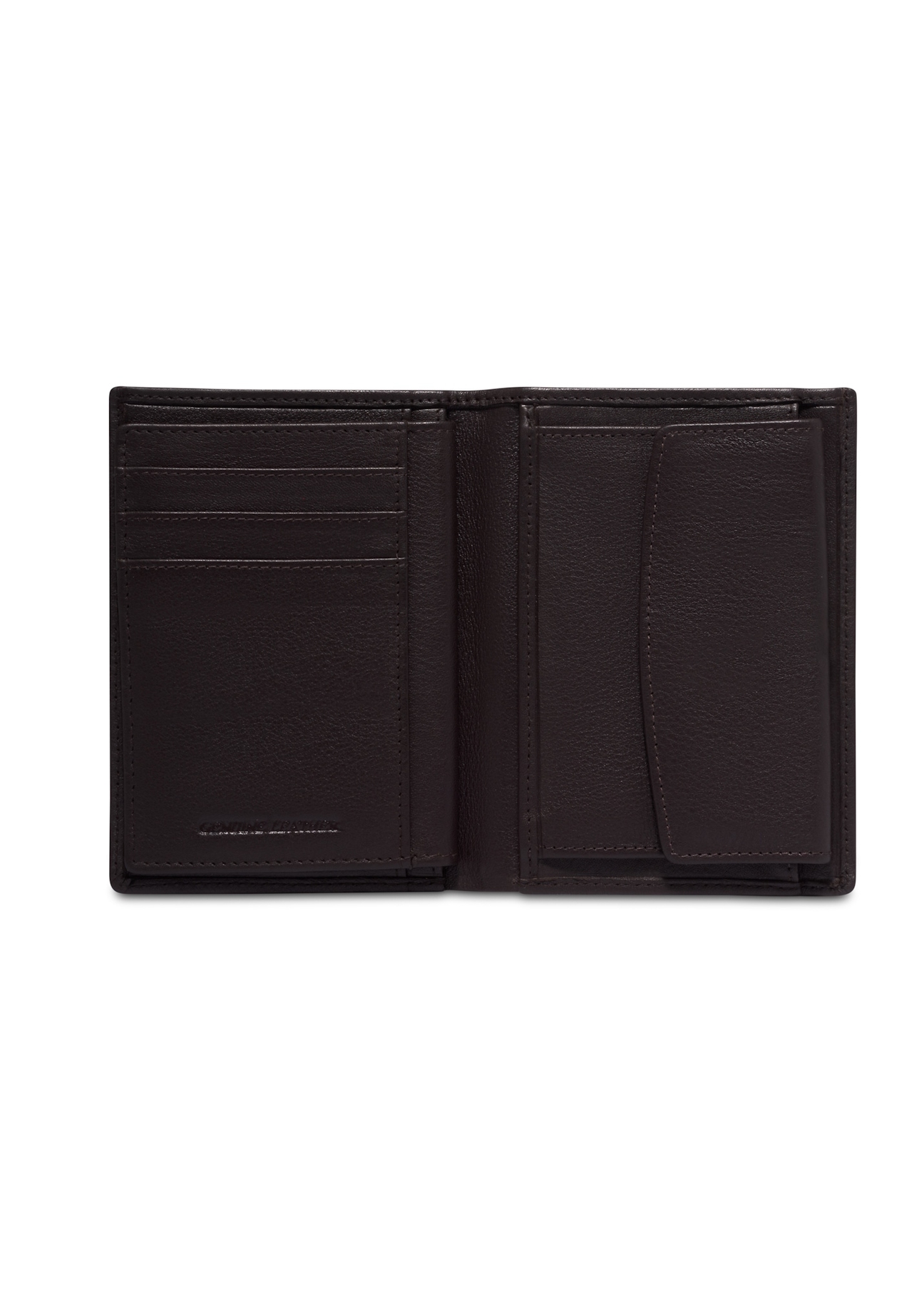 Men's brown leather wallet PORMS-0711-1H(Z26), product view inside on white background.