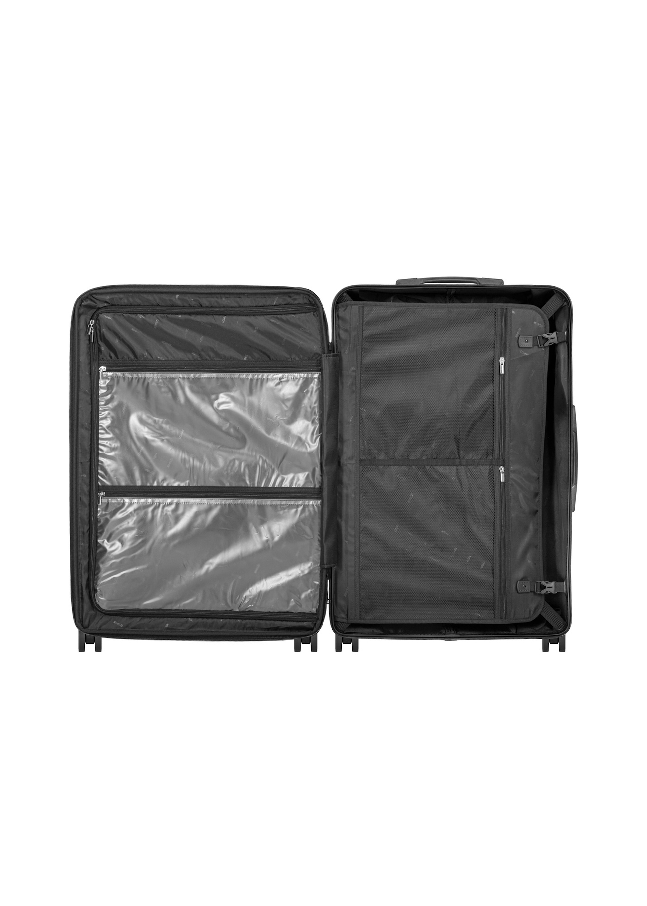 Large suitcase on wheels WALAB-0073-2X-28(W26), product view inside on white background.