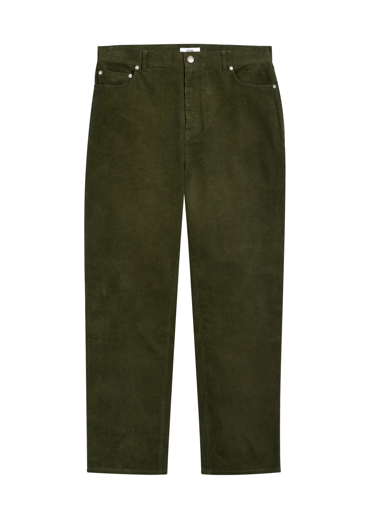 Men's green pinstripe trousers SPOMT-0133-8B(Z26), front product view on white background.