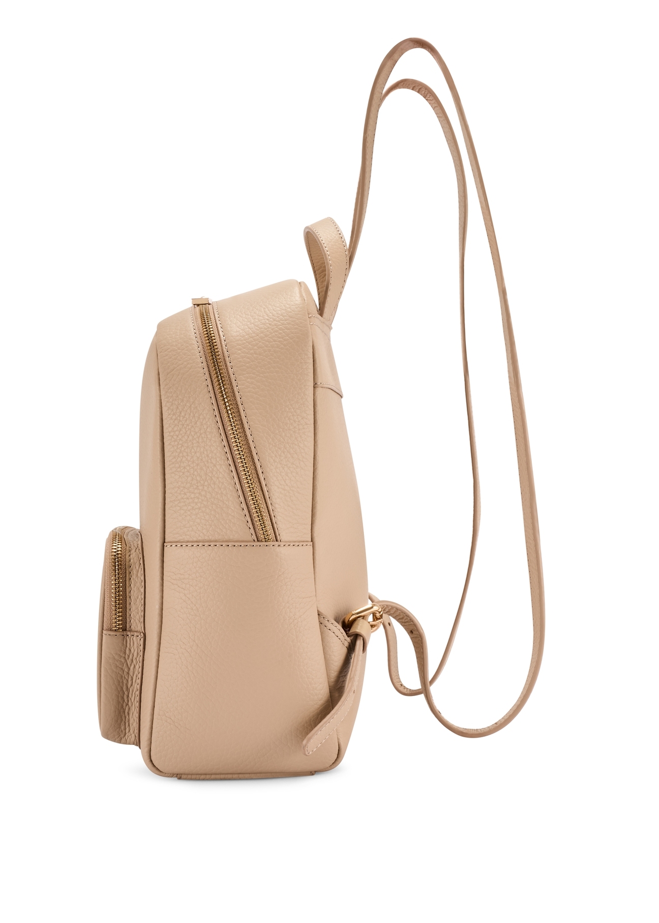 Beige leather women's backpack TORES-1072E-1B(W26)