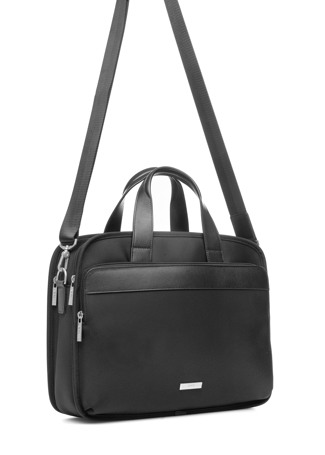 Black men's bag TORMN-0374-99(Z25), diagonal product view with detachable strap on white background.