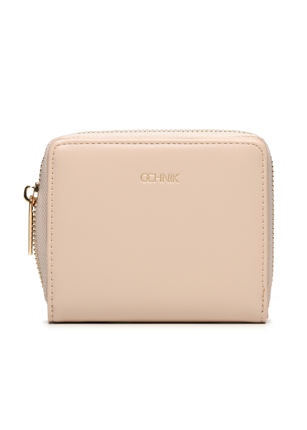 Beige small women's wallet POREC-0399A-81(Z25), product view from the front on a white background.