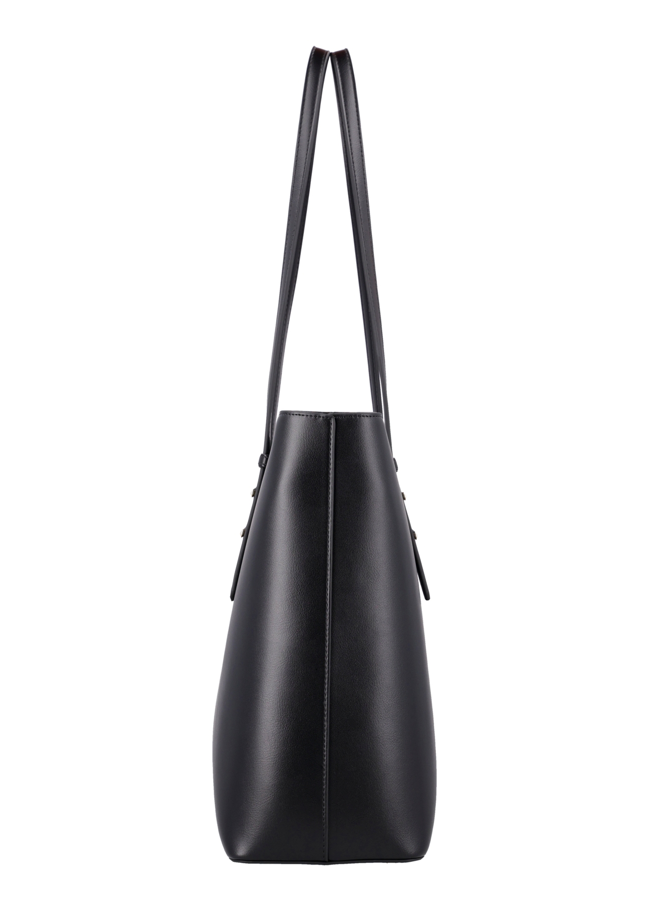 Large black women's shopper bag TOREC-1309-99(Z26), side view of the product on a white background.