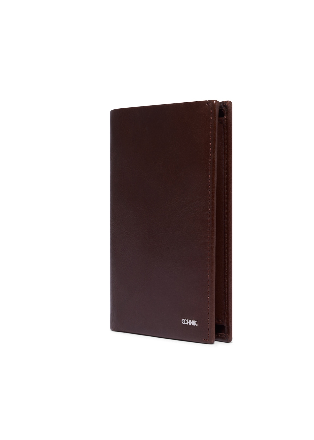 Light brown men's leather wallet PORMS-0737-1G(Z26), diagonal product view on white background.