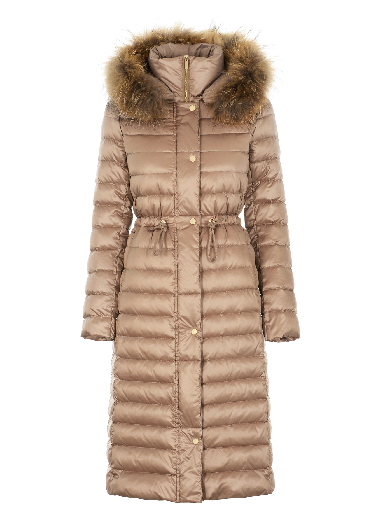 Women's warm jacket in beige color KURDT-0253-81(Z21)-04