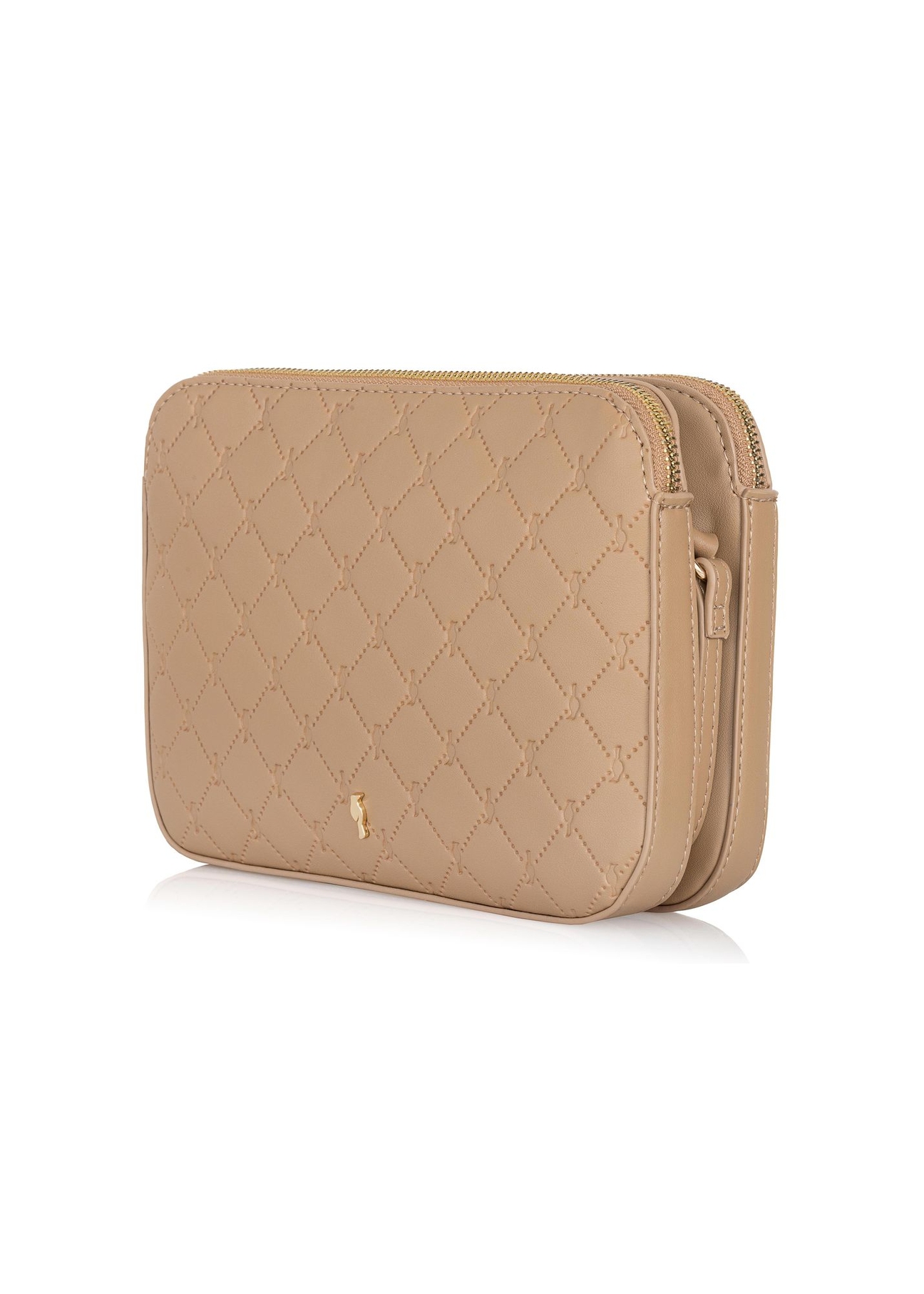 Beige women's handbag with monogram TOREC-0522B-82(Z23)-02