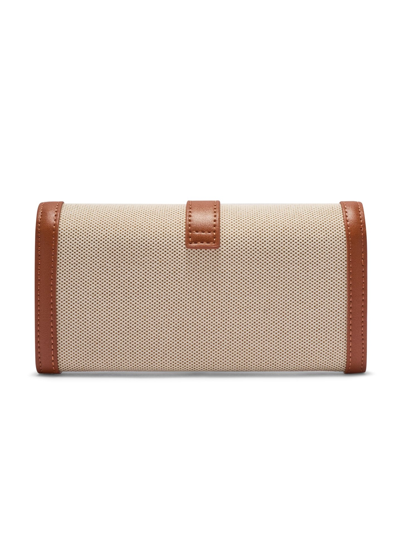 Large beige women's wallet POREC-0432-0P(W26) - product view from the back, on a white background.