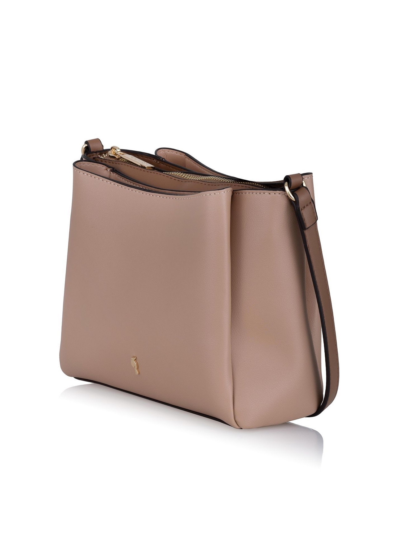 Small beige imitation leather handbag TOREC-0914-81(W24)-02