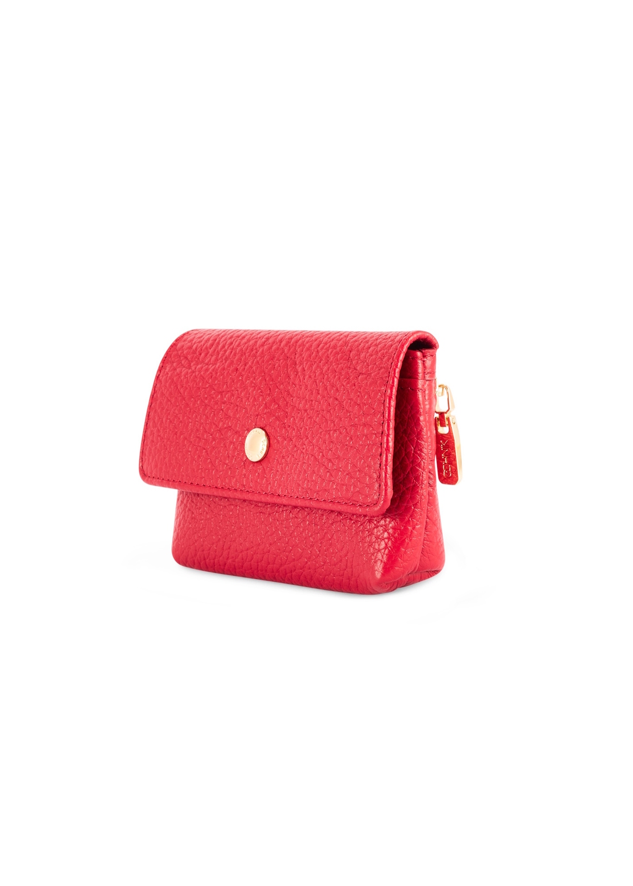 Red small leather women's wallet PORES-0895G-42(Z25), diagonal product view on white background.