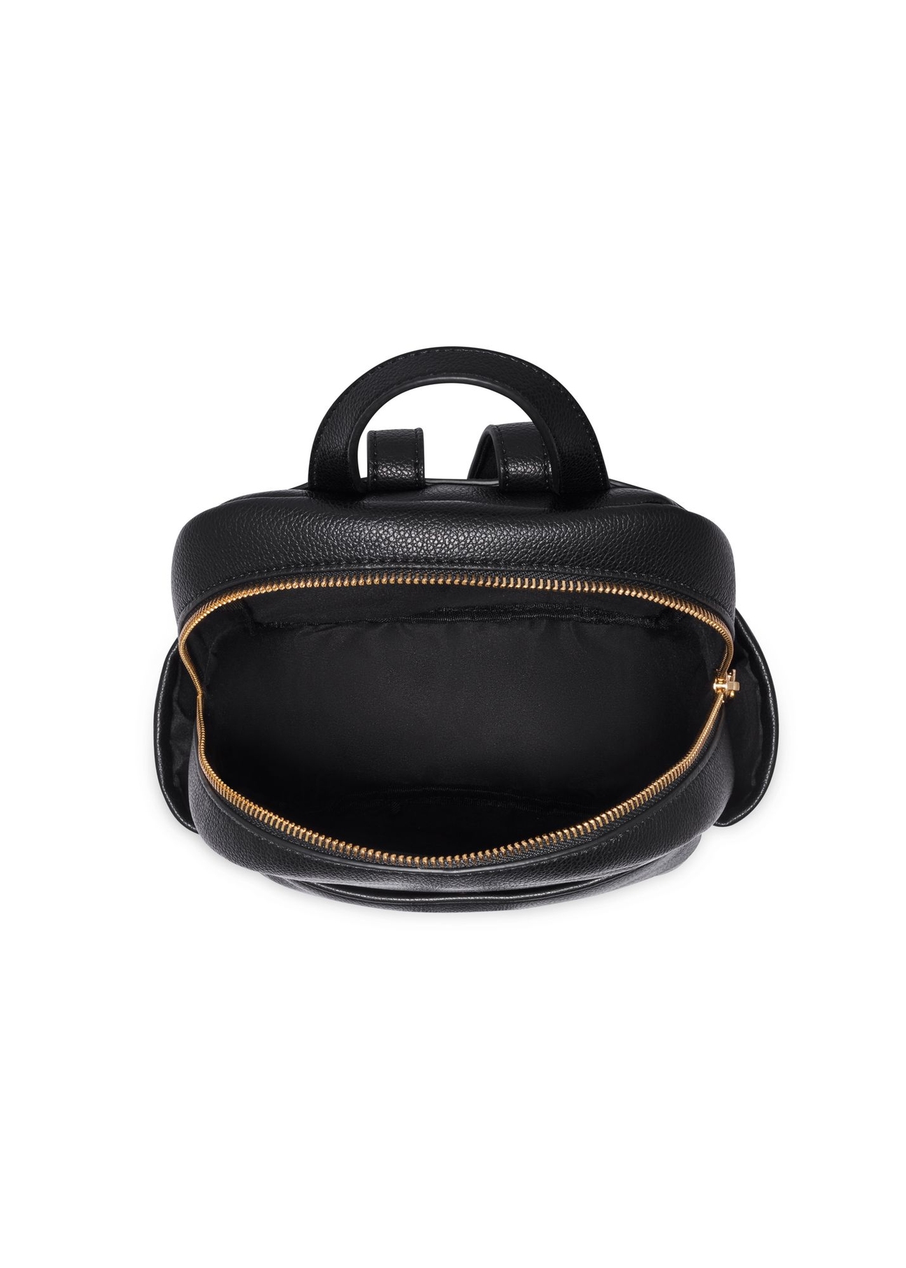 Black women's imitation leather backpack TOREC-1246-9I(Z26) - product view from above, on a white background.