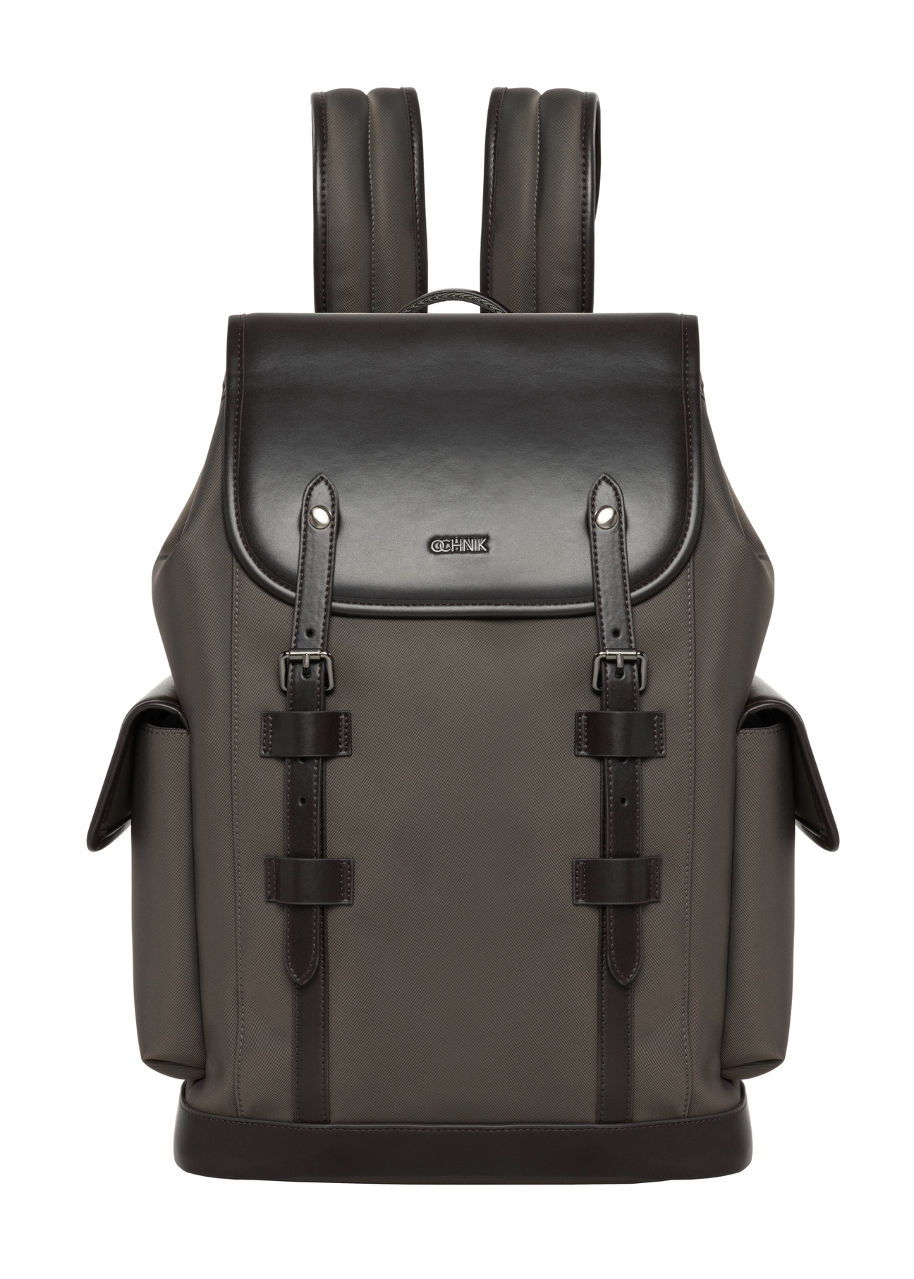 Men's khaki backpack TORMN-0436-8B(Z26), front product view on white background.