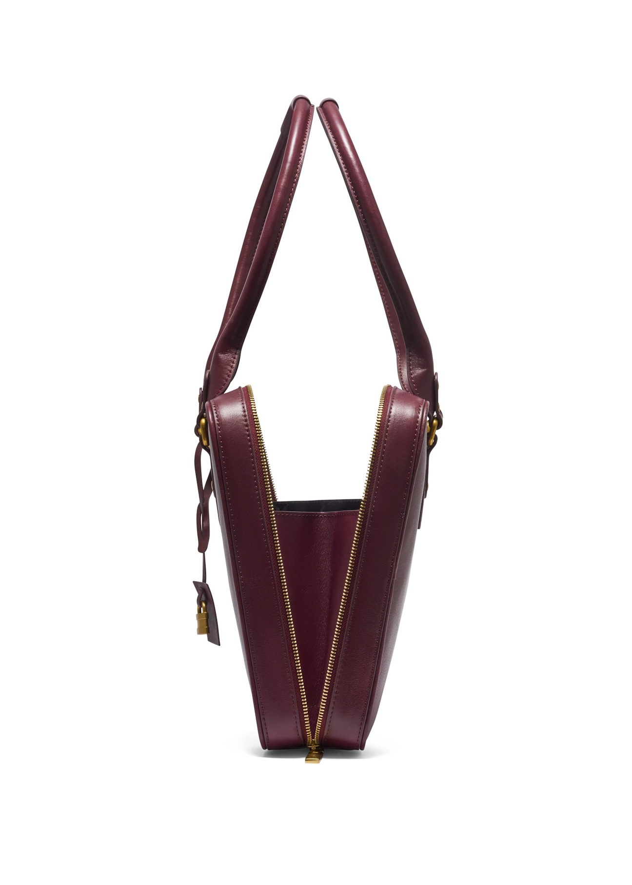 Burgundy leather women's bag TORES-1370-4D(Z26), side product view on white background.
