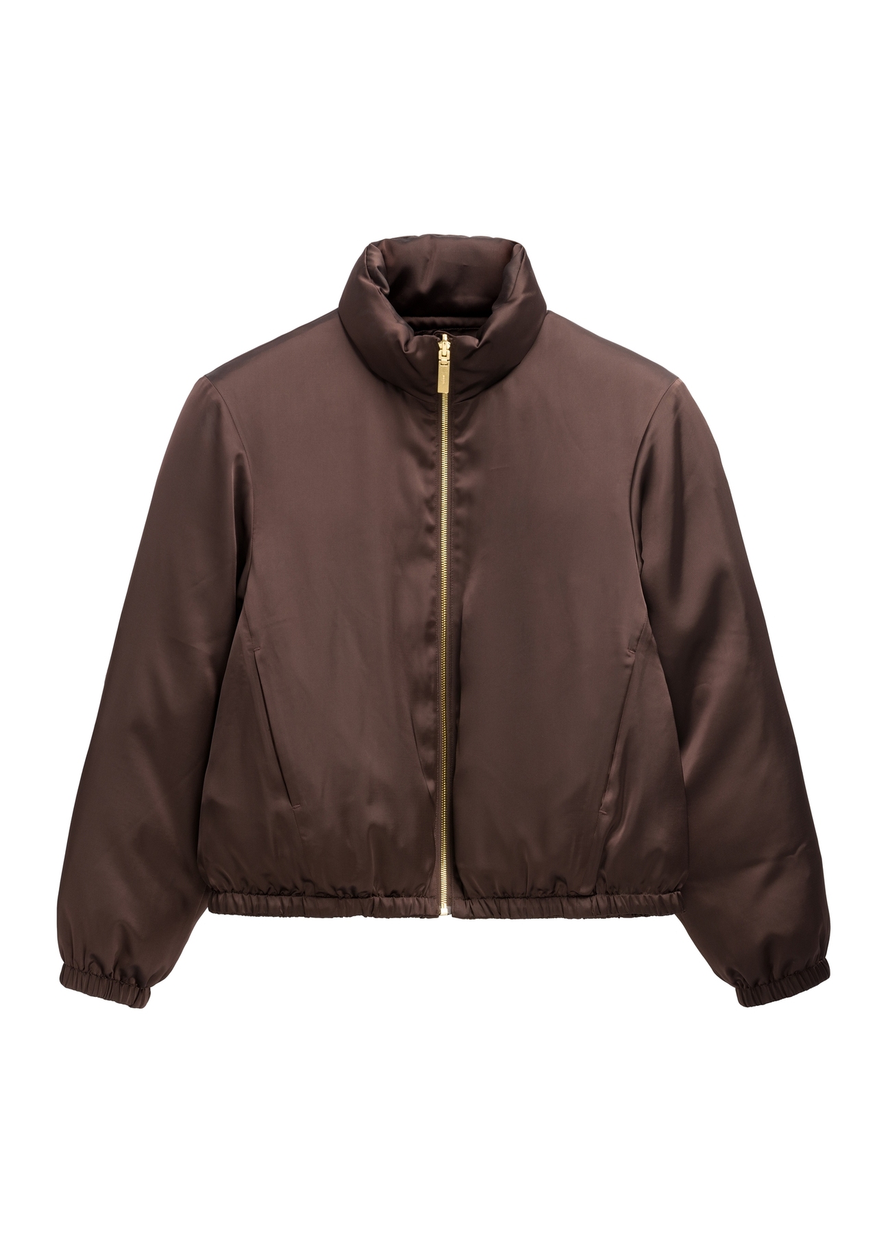 Dark brown reversible women's jacket KURDT-0693-1I(Z26) - front product view, on white background.