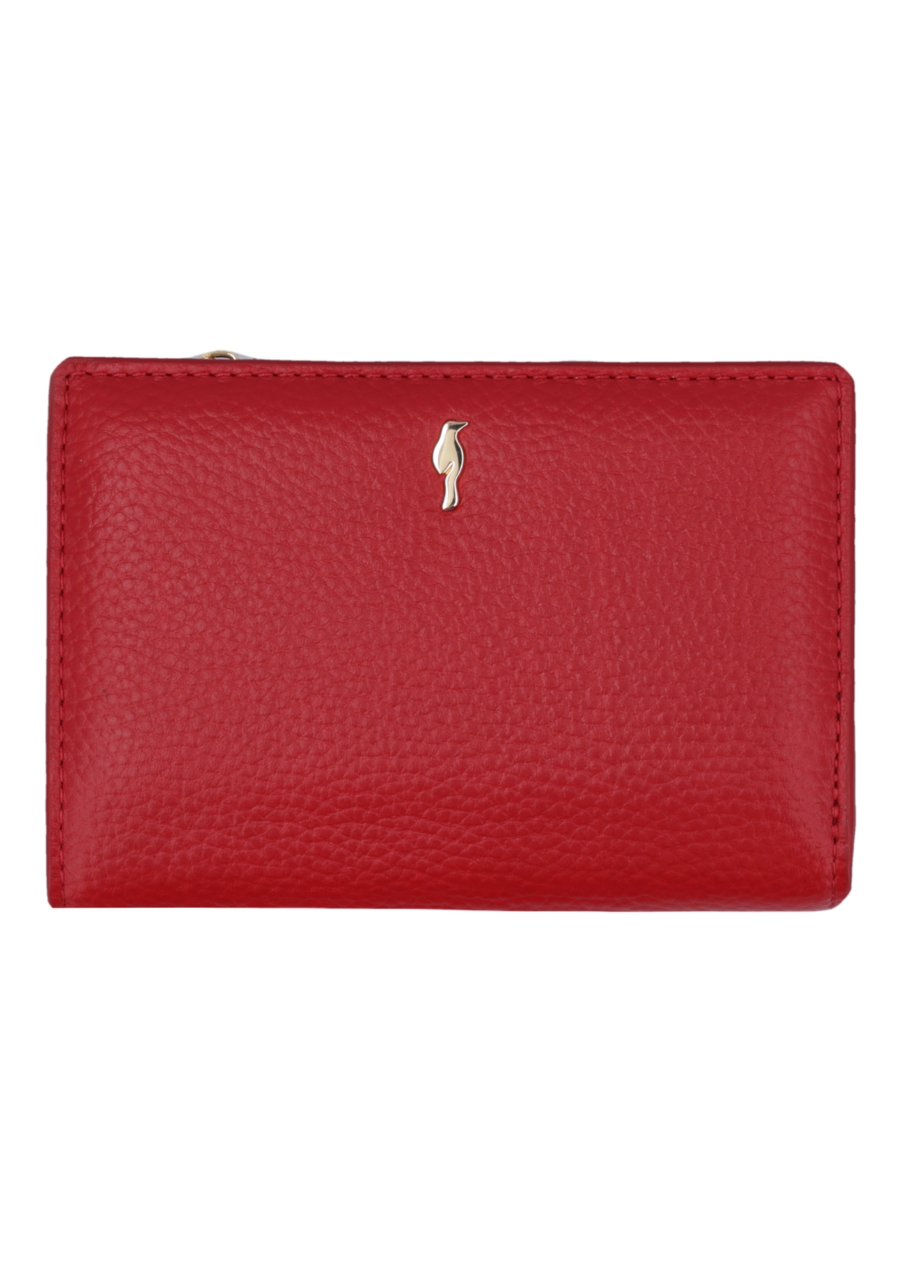 Medium red women's wallet with RFID protection PORES-0823RFID-4B(Z26), front product view on white background.