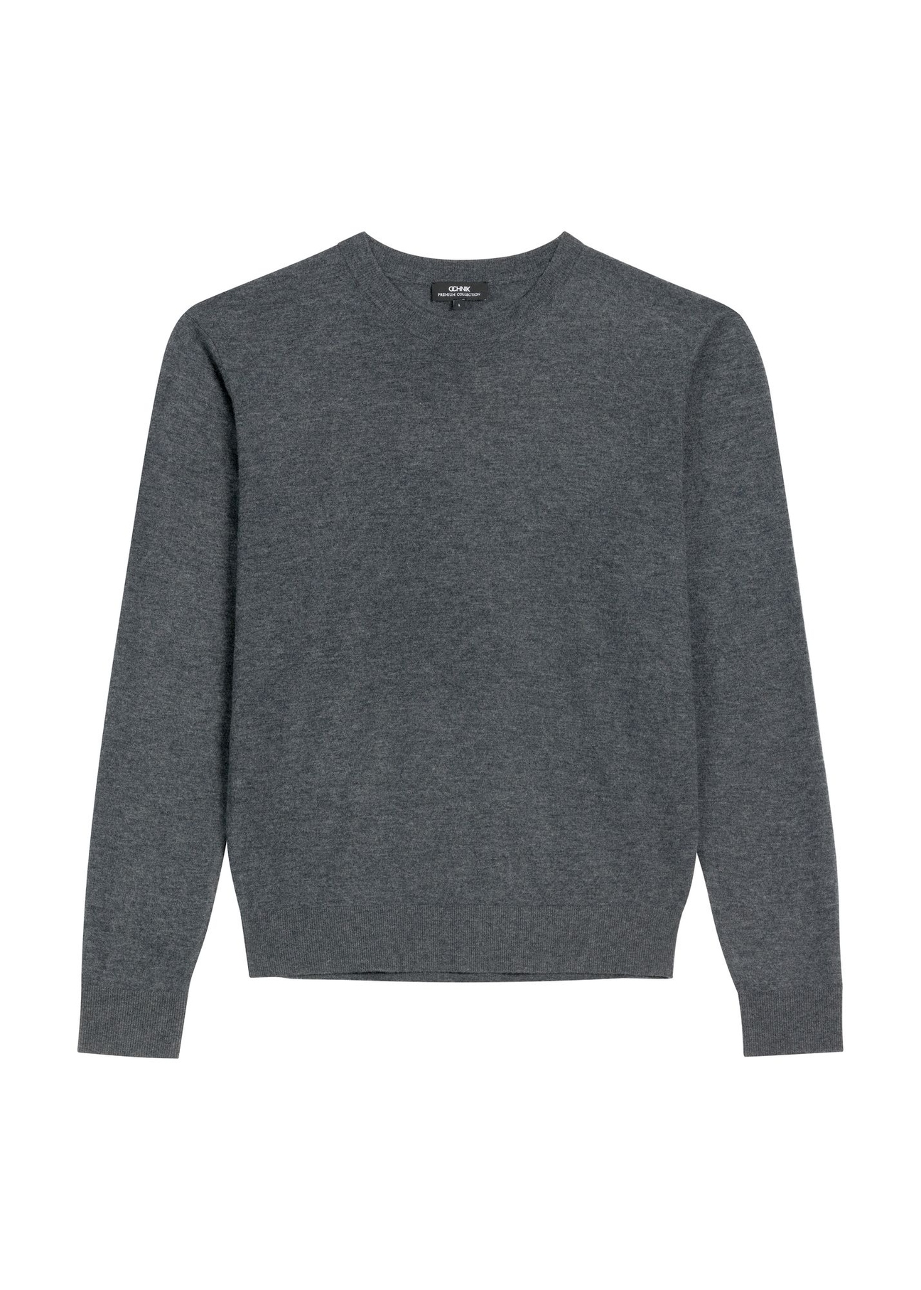 Graphite wool men's sweater SWEMT-0200-9D(Z26) - front product view, on a white background.