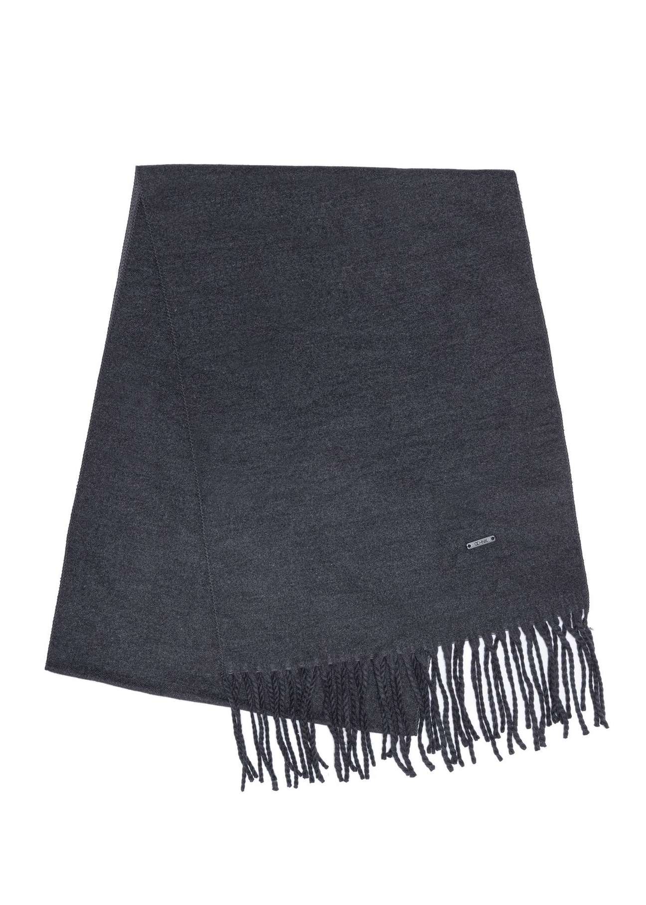 Graphite men's winter scarf SZAMT-0082A-95(Z25) - front product view on white background.