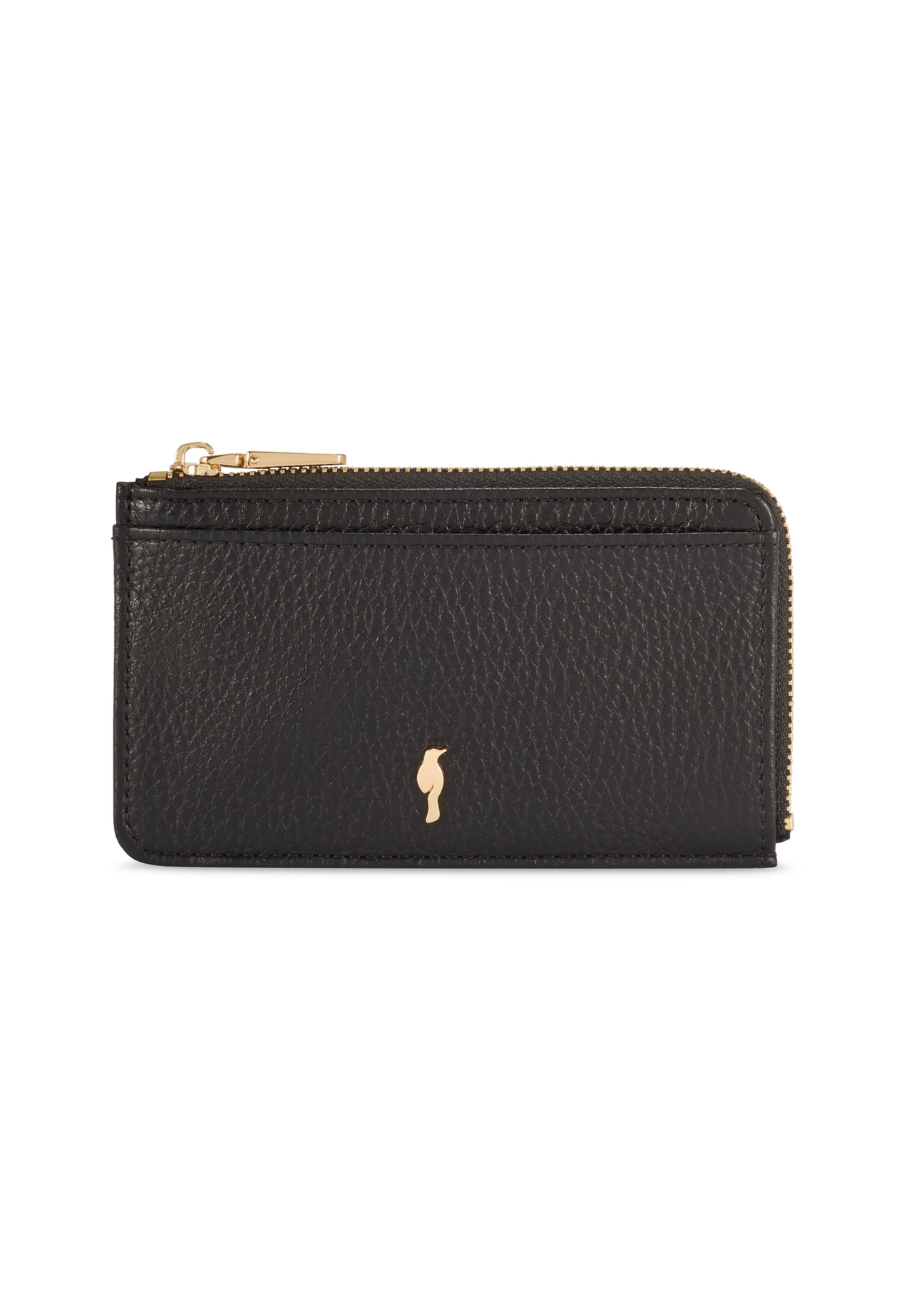 Black small leather women's wallet PORES-0978R-9I(W26), front product view on white background.