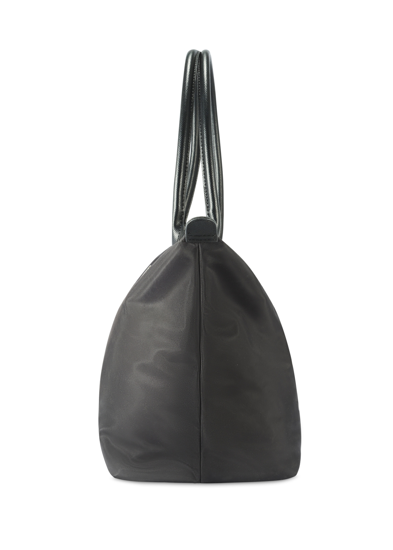 Black fabric bag TOREN-0317-99(Z25), product view from the side on a white background.