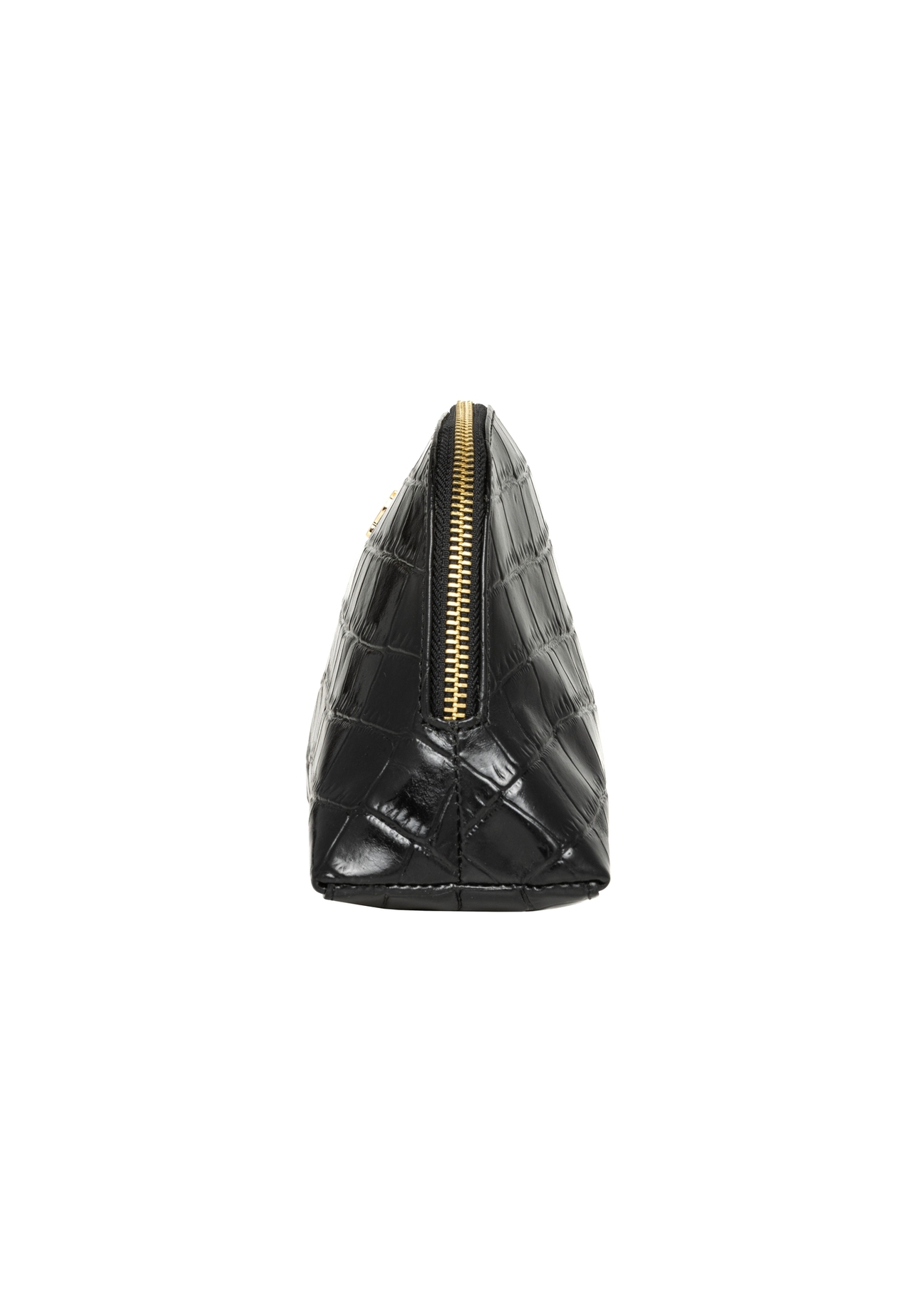 Black croc-effect toiletry bag TORES-1322-99(Z26), side view on a white background.