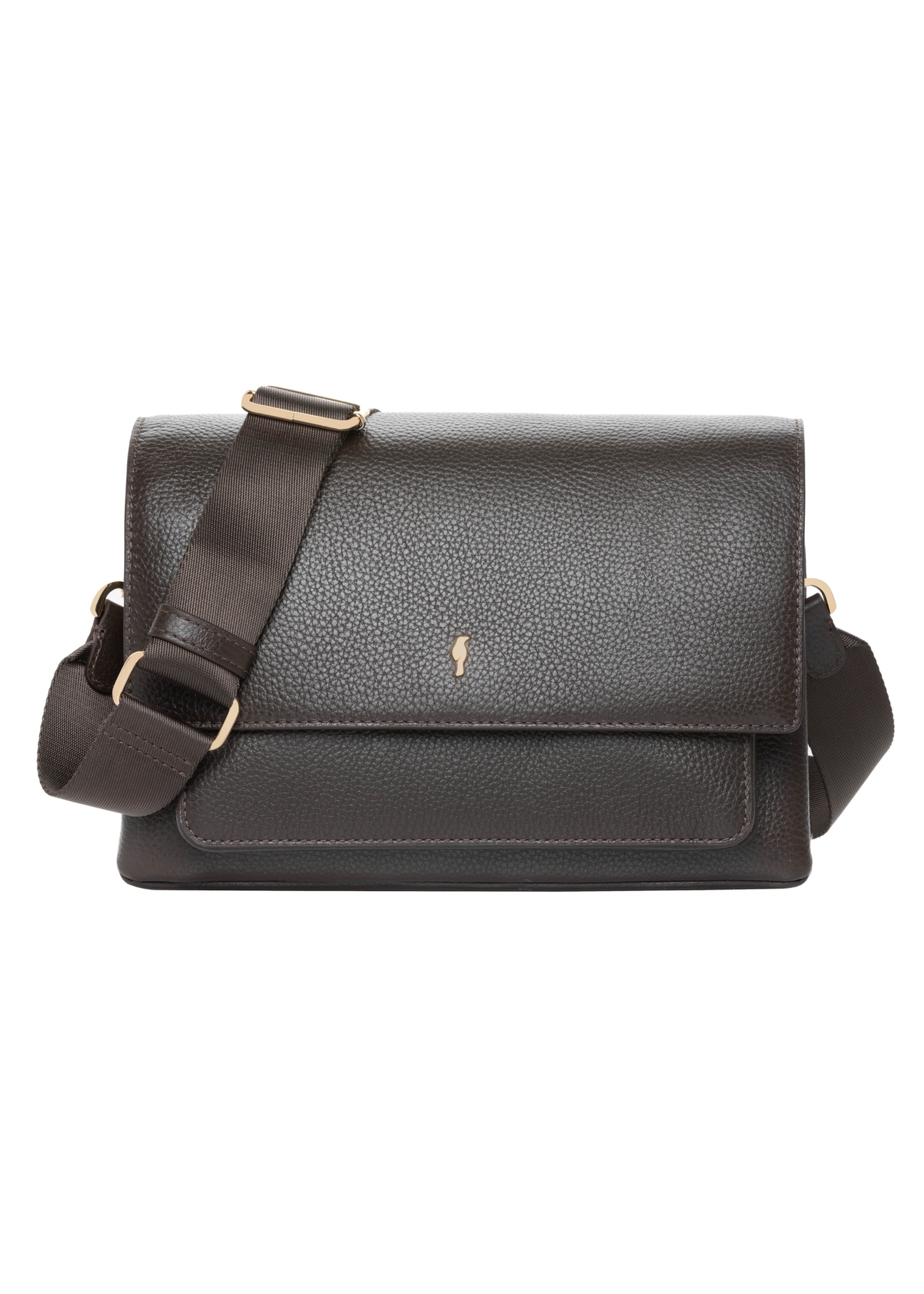 Black leather shoulder bag TORES-1317-99(Z26), front product view on a light background.