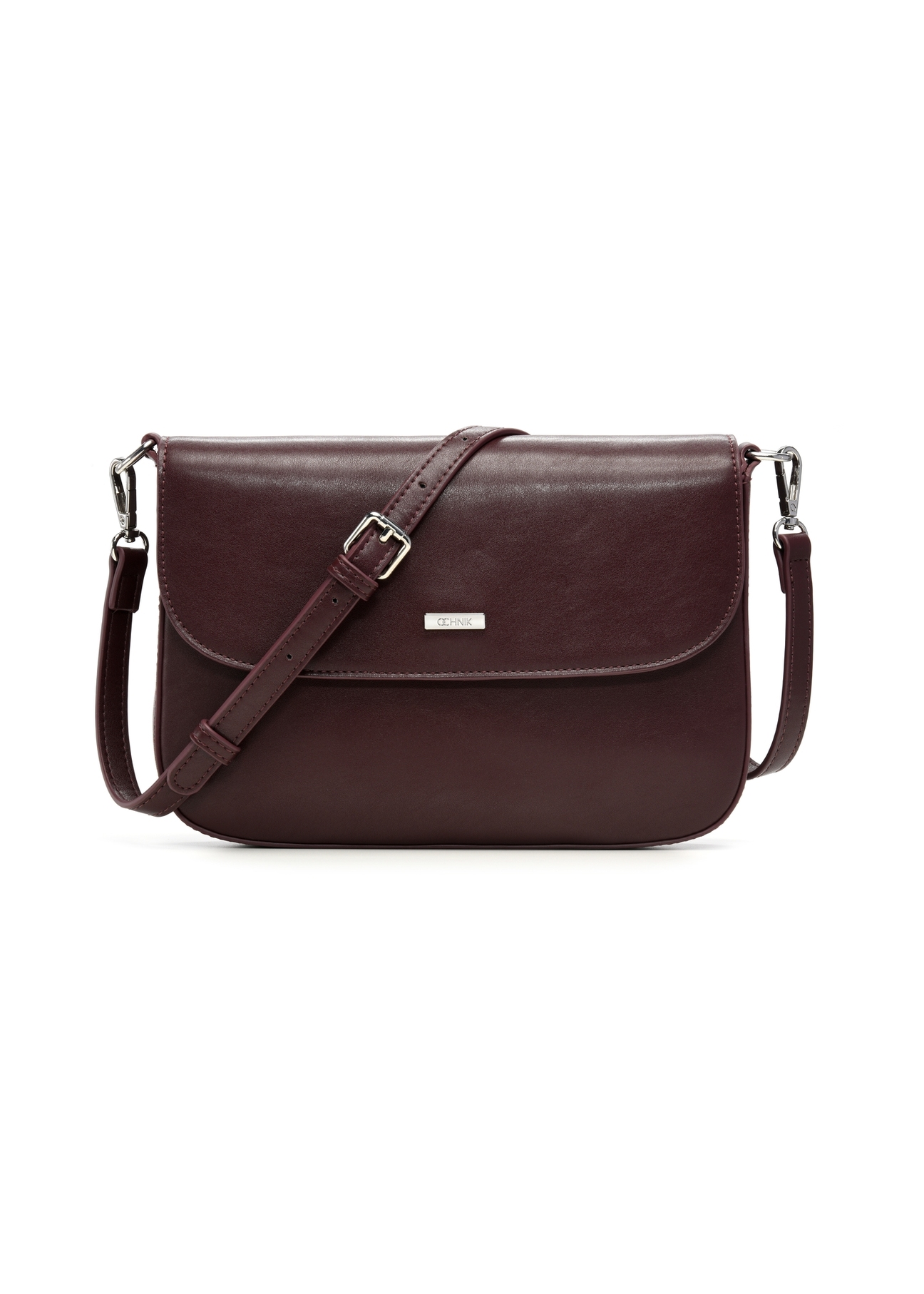 Burgundy women's shoulder bag TOREC-1262-4D(Z26), product view from the front on a white background.