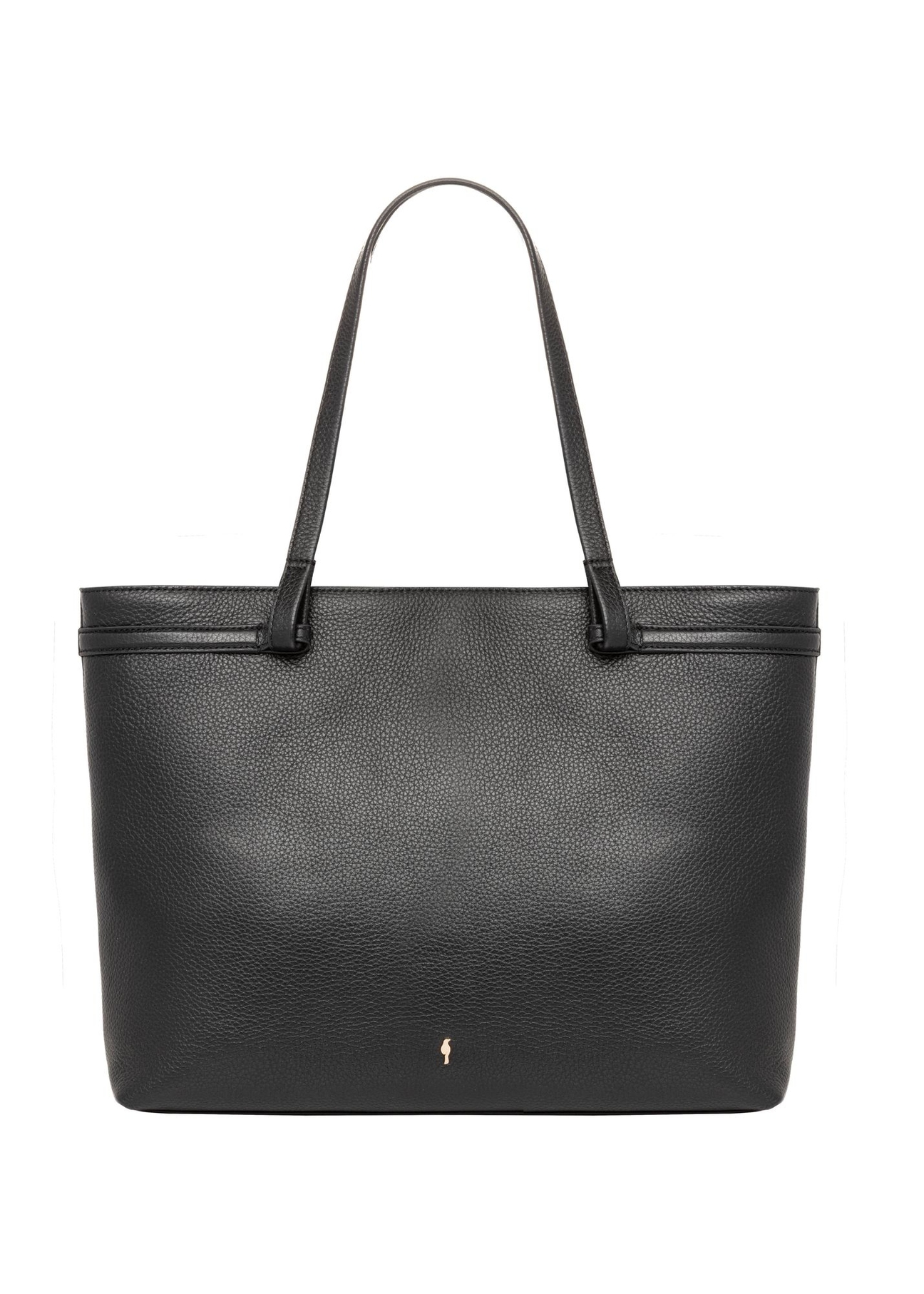 Women's black leather shoulder shopper bag TORES-1357-9I(Z26) - front product view, on a white background.