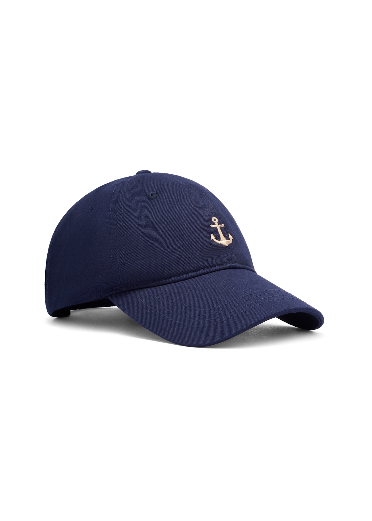 Navy blue unisex baseball cap CZALT-0018-7D(W26), diagonal product view on white background.