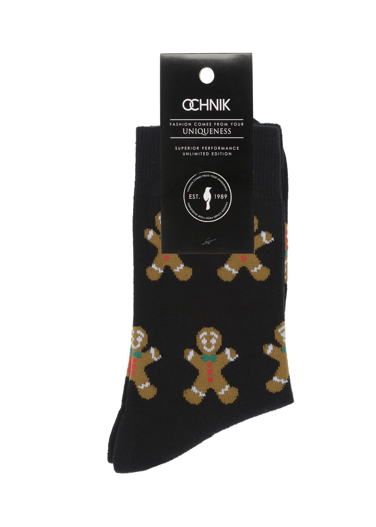 Navy blue men's Christmas socks SKAMT-0158A-7D(Z26), product view with packaging on white background.