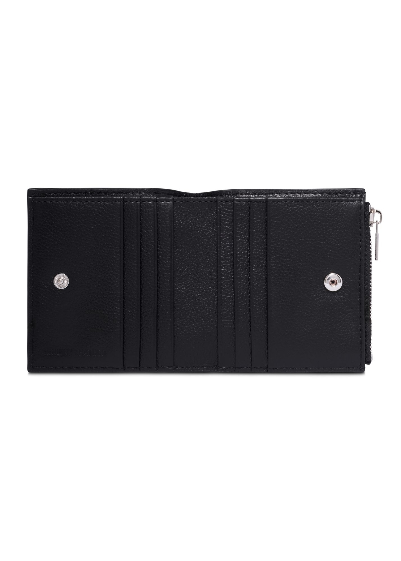 Black small leather men's wallet PORMS-0730-9I(Z26) - product view from above, on white background.