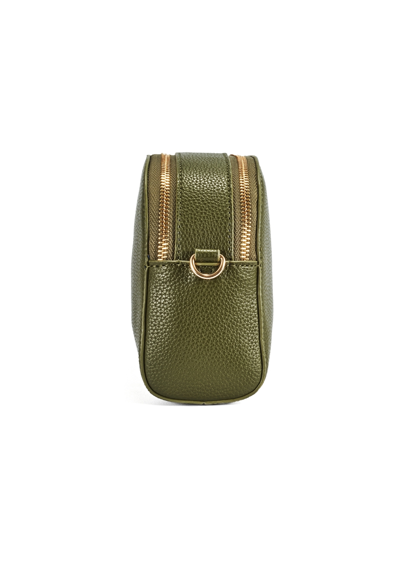 Small women's khaki handbag TOREC-0036E-55(Z25), side view of the product on a white background.