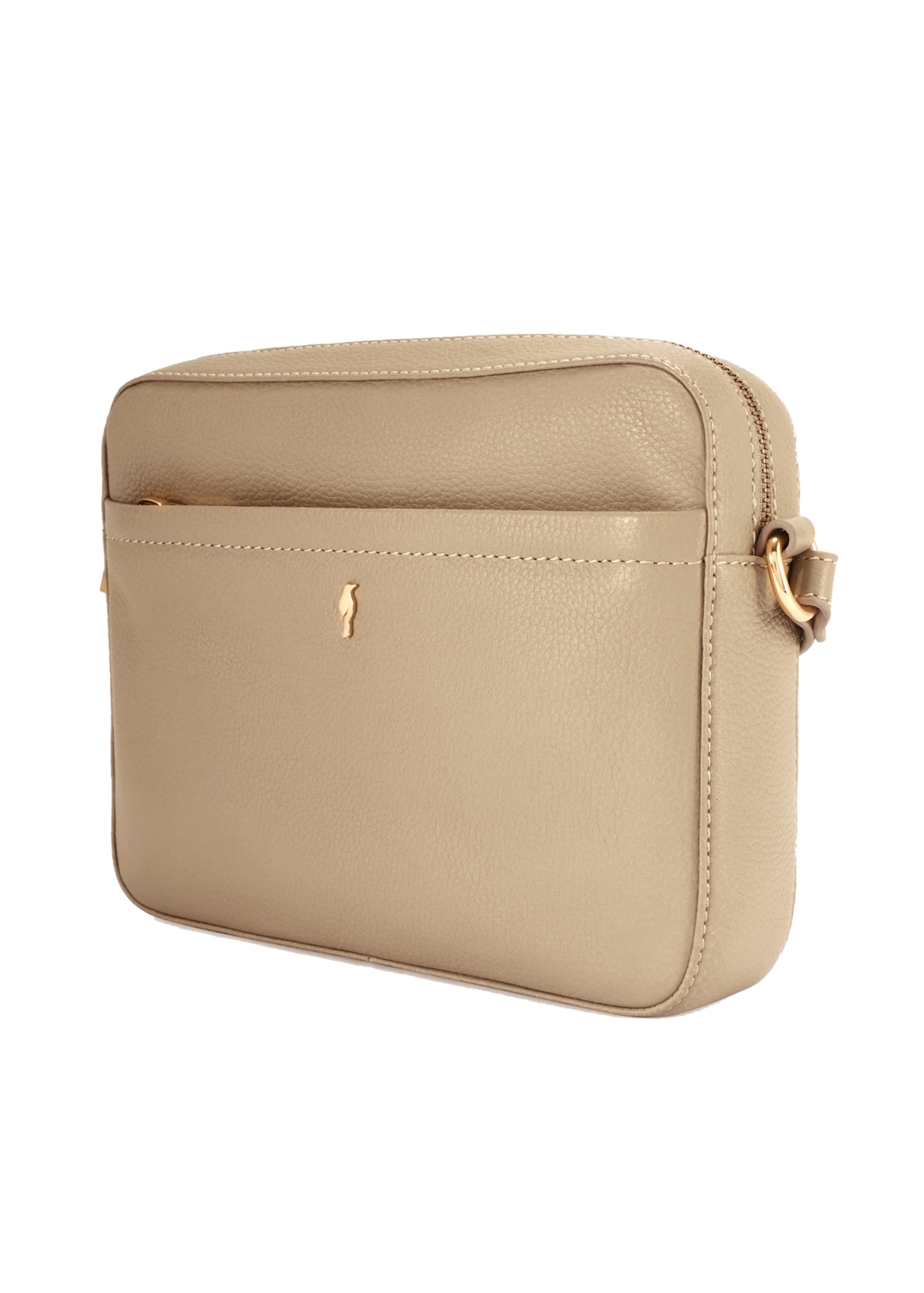 Beige small leather women's handbag TORES-1269-1B(W26)