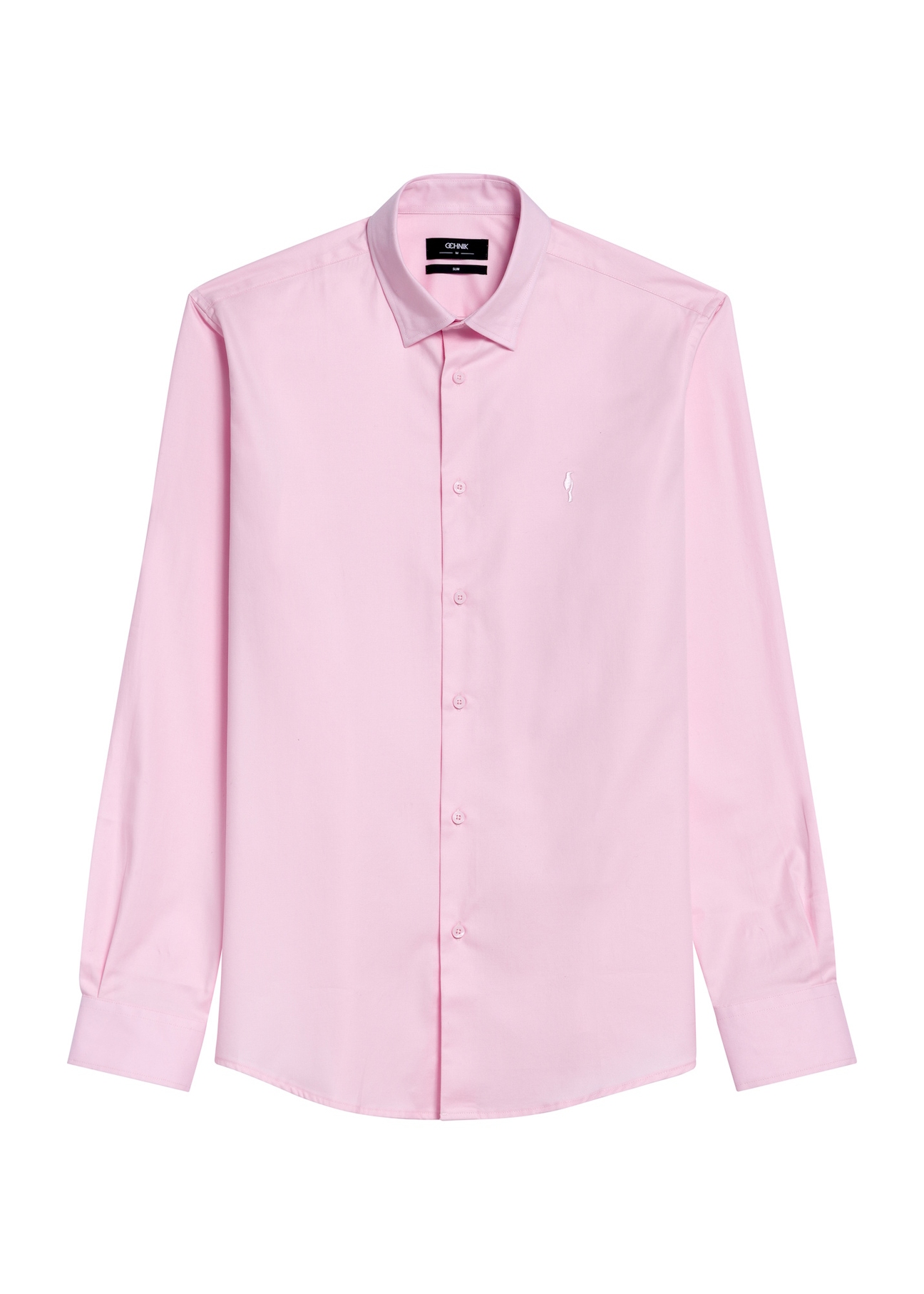 Pink men's shirt KOSMT-0351-34(Z25) - front product view on white background.